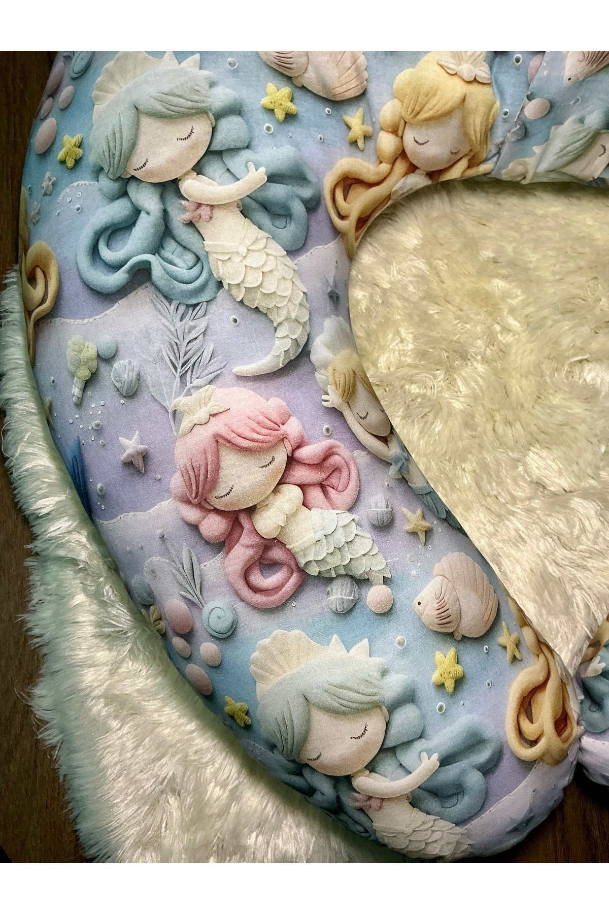 DURU HOME COLLECTİON Baş Destek Yastıklı Elyaf Dolgulu % 100 Pamuk Kumaş Emzirme Minderi/Yastığı fotoğrafı 4 (önizleme)