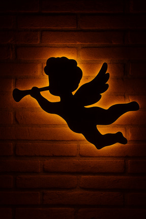 Joyvera Cupido / Eros / Melek Duvar Dekorasyon Ürünü 34 X 38 X 3 (MDF ANBER LED)