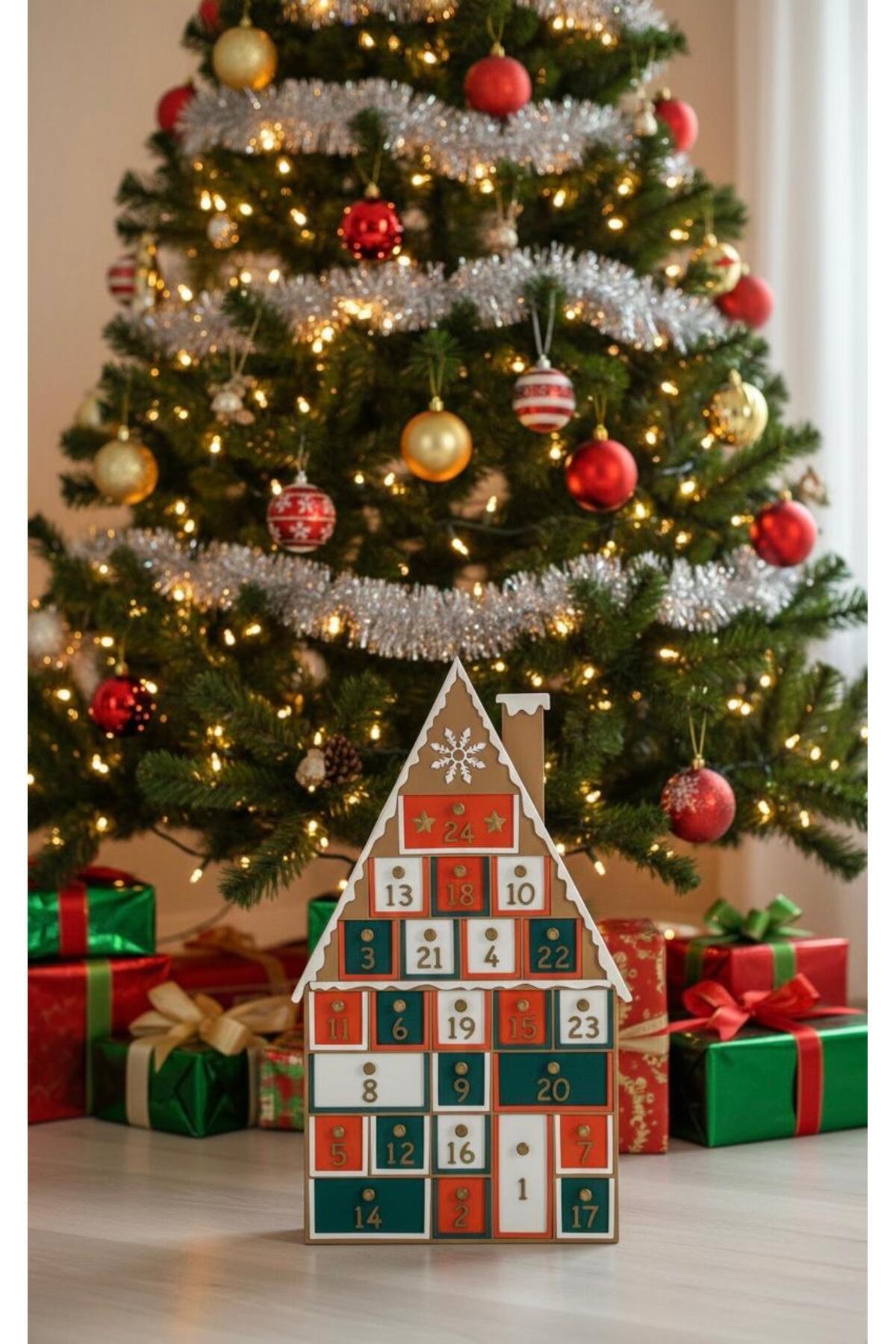 Rekatech Hediyelik Zencefilli Kurabiye Ev Advent Calendar Yılbaşı