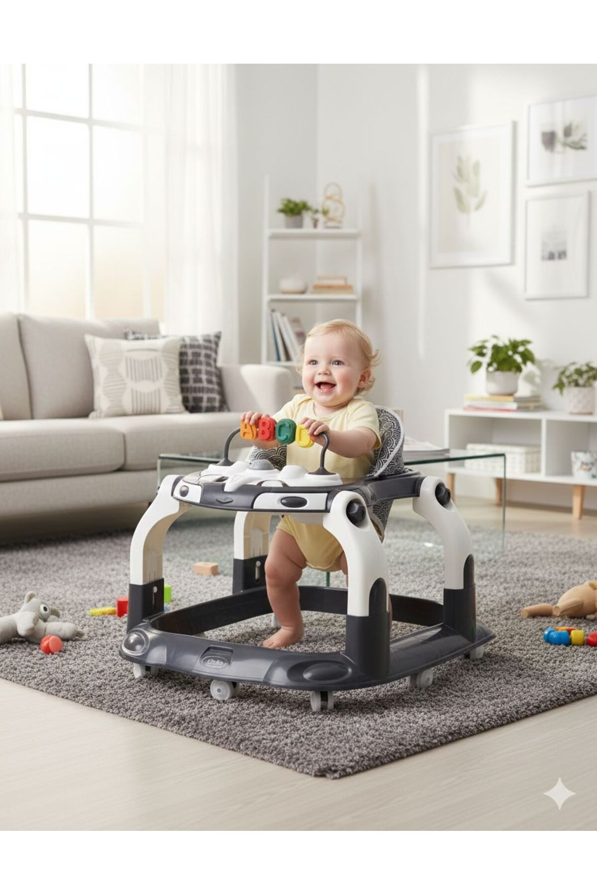 TURHANBEBE Kornalı Oyuncaklı Mama Tablalı Zıp Zıp Hoppala Yürüteç & Örümcek & İlk Adım fotoğrafı 5 (önizleme)