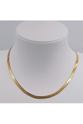 hana trade 316L Paslanmaz Çelik Gold İtalyan Ezme Zincir 45 cm