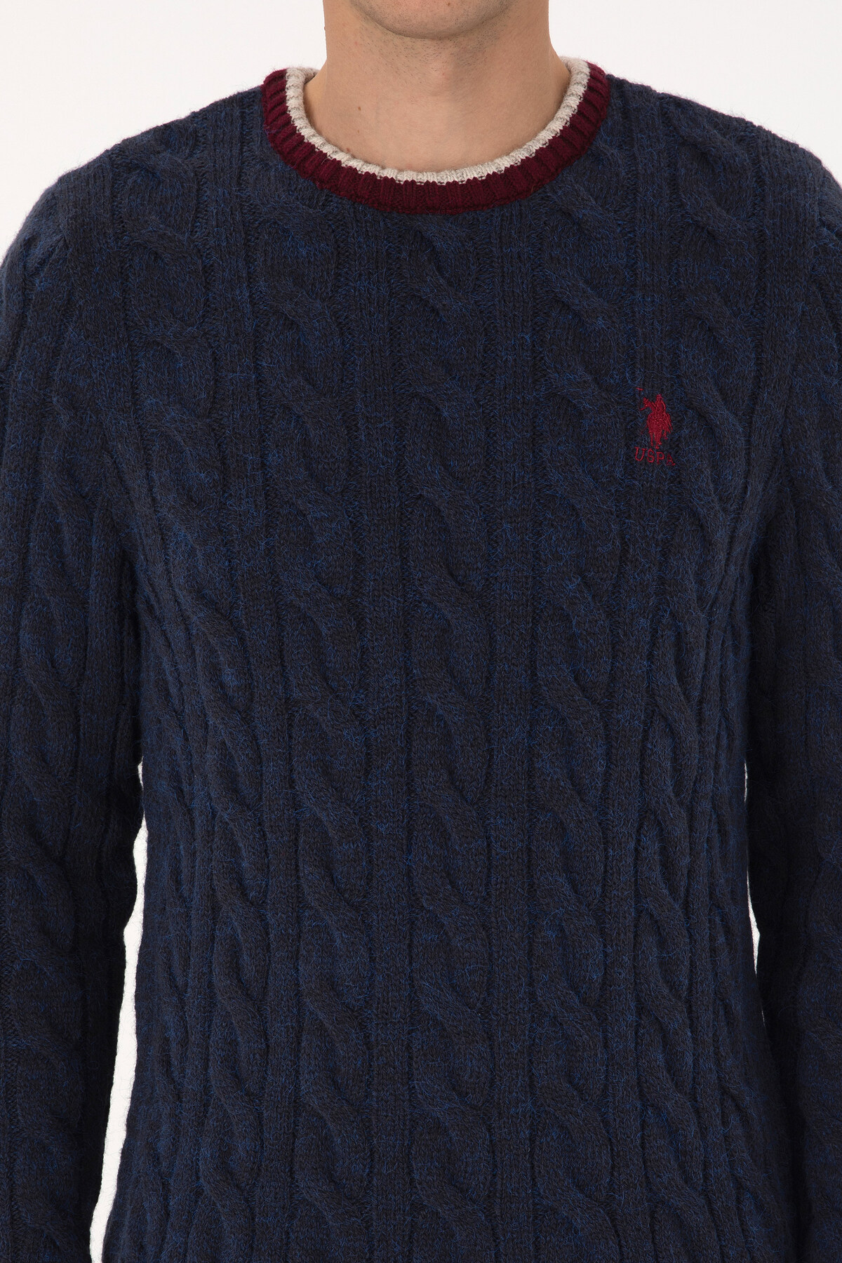 Erkek Lacivert Regular Fit Bisiklet Yaka Kazak 50315017-VR033 — سرمه‌ای — تصویر 6 از 7