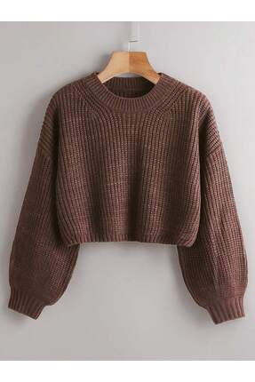 VARENZEA Selanik Kalın Örgü Oversize Balon Kol Görünümlü Bisiklet Yaka Kışlık...