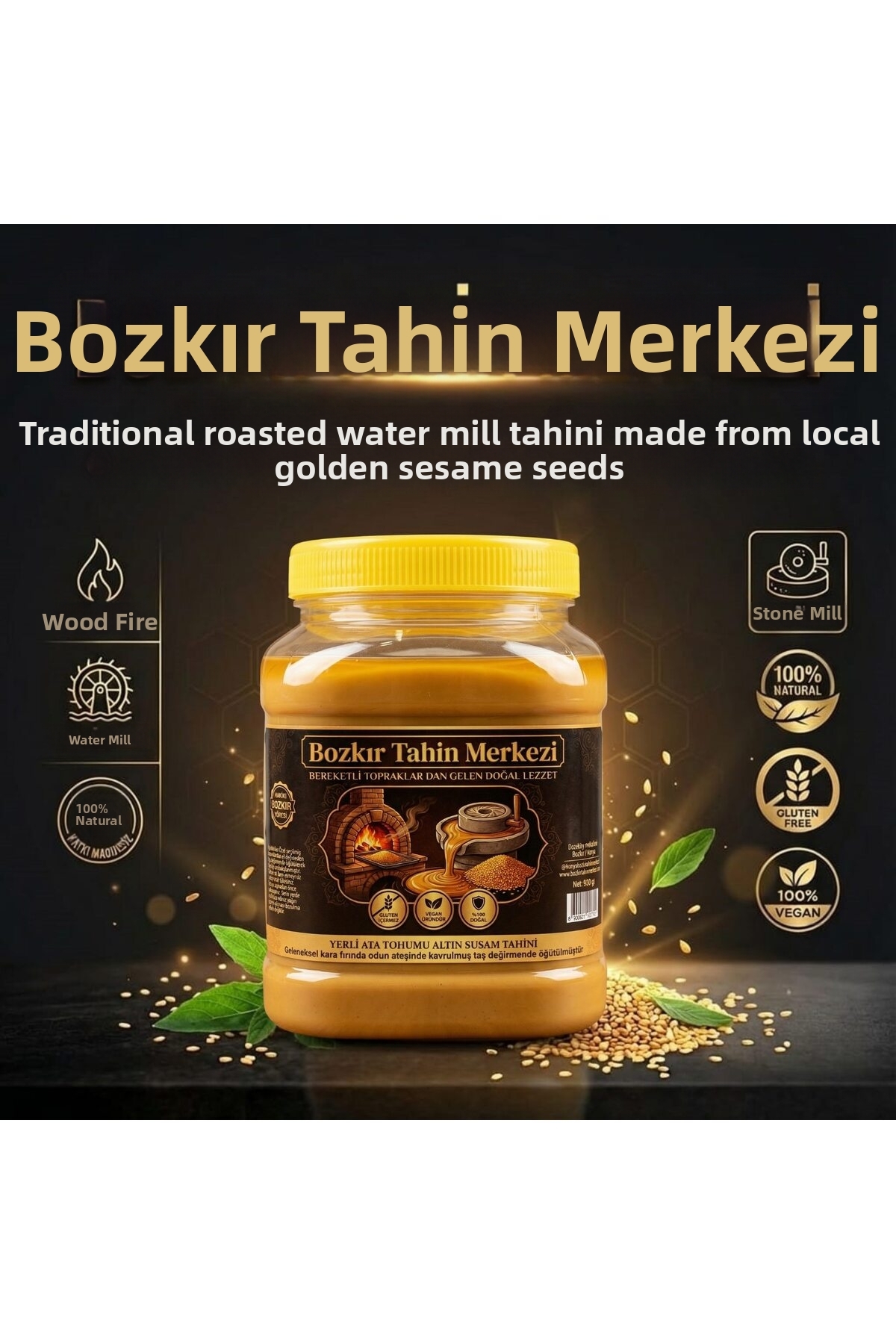 Hakbur Bozkır Yöresel طحينة بوزكير تاهين مركزي من بذور السمسم الذهبي ...