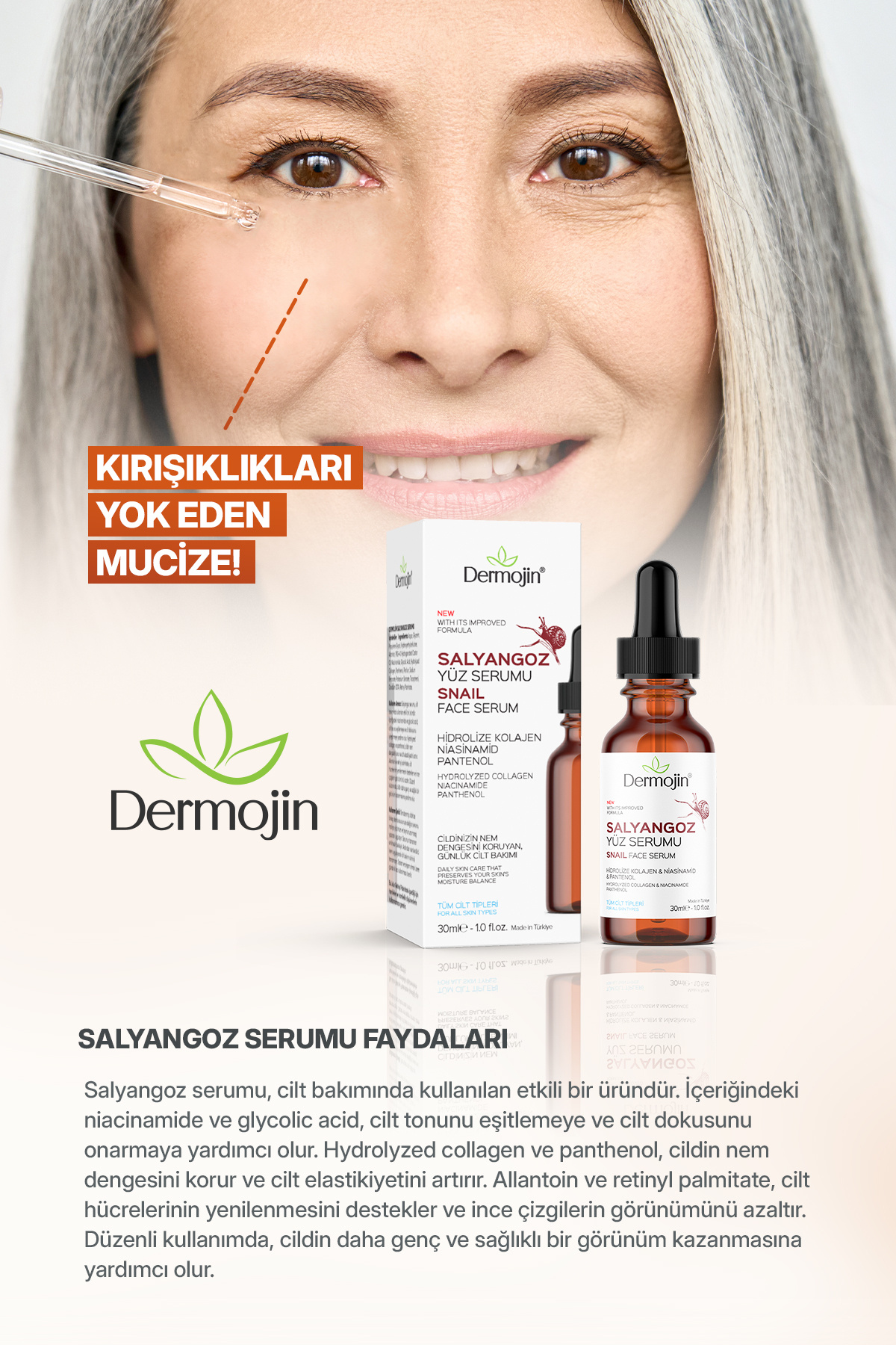 Kırışıklık Karşıtı Ve Onarıcı Salyangoz Serumu 30 ml — DSY100 — تصویر 2 از 5