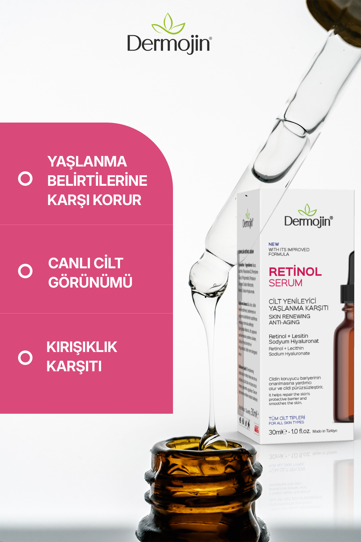 Cilt Yenileyici Yaşlanma Karşıtır Retinol Serum 30ml — DCYR100 — تصویر 3 از 5