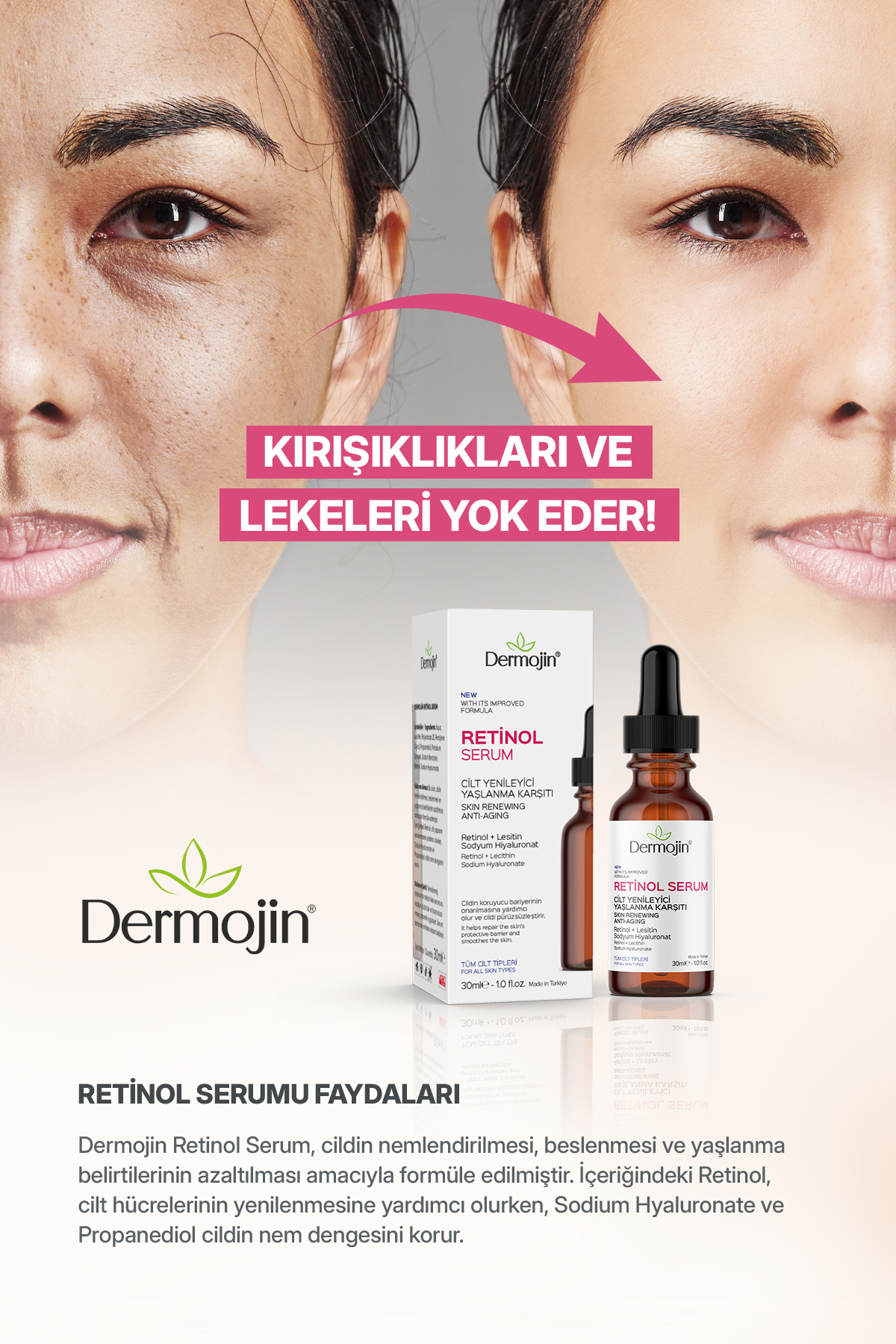 Cilt Yenileyici Yaşlanma Karşıtır Retinol Serum 30ml — DCYR100 — تصویر 2 از 5