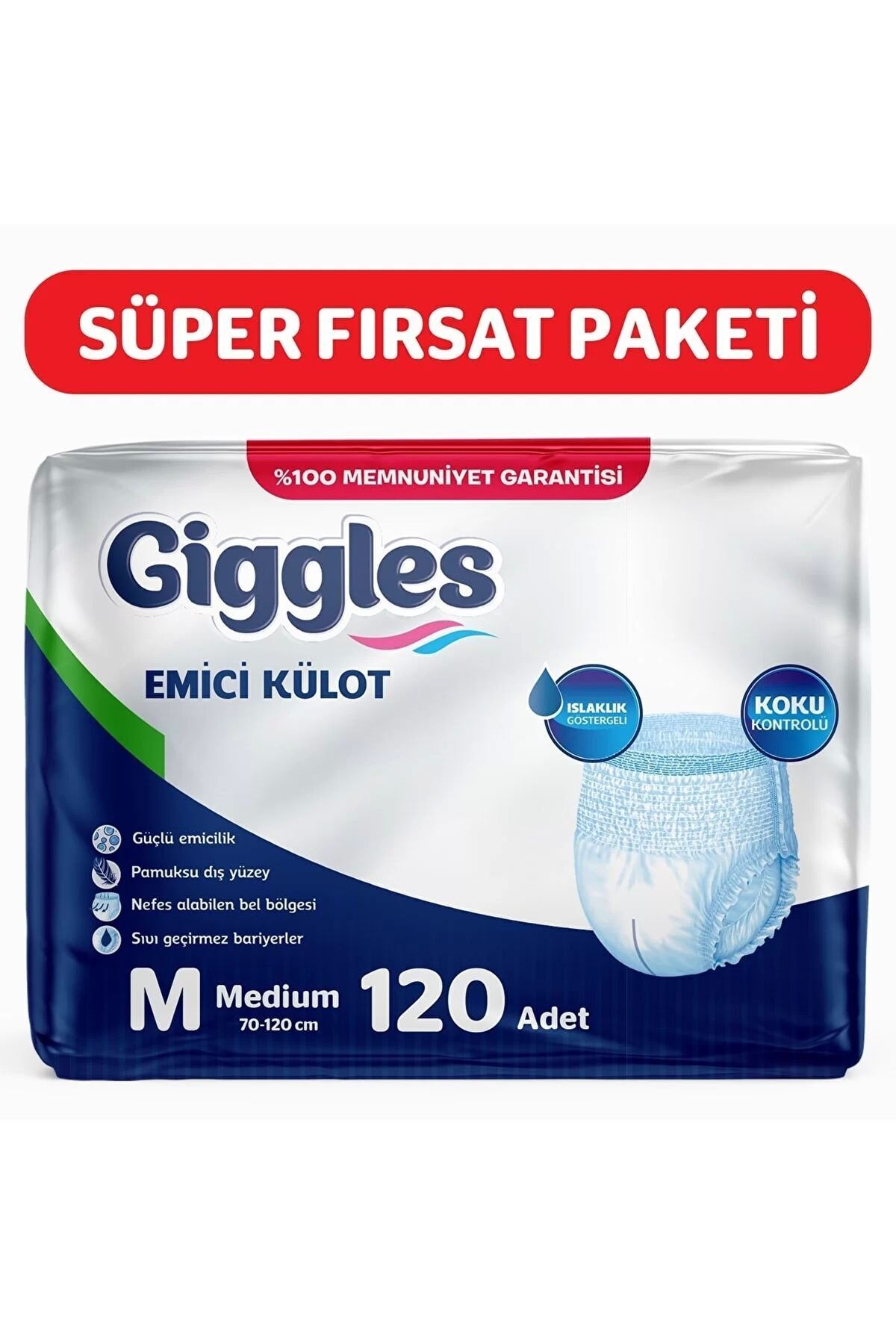 Yetişkin Emici Külot Medium 30'lu 4 Paket 120 Adet