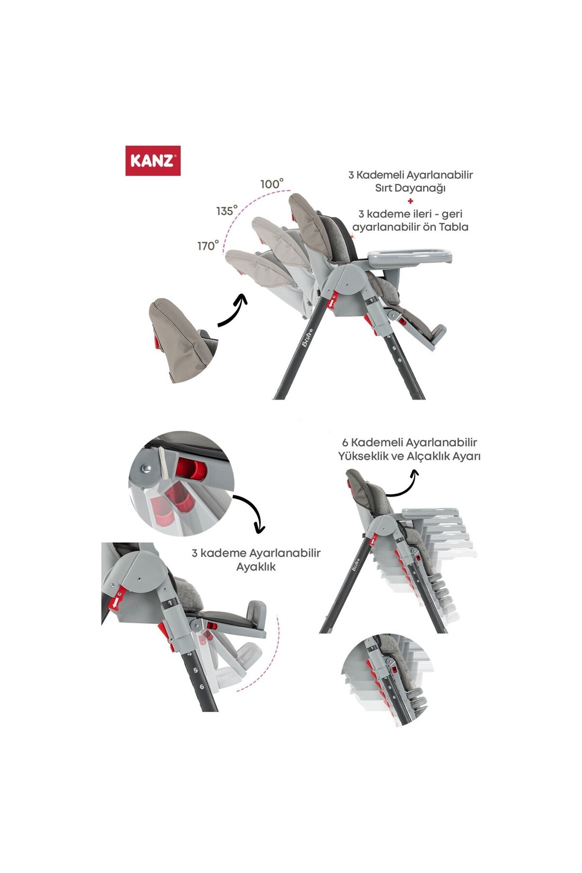 Kanz Bıstro Mama Sandalyesı Bej fotoğrafı 3 (önizleme)
