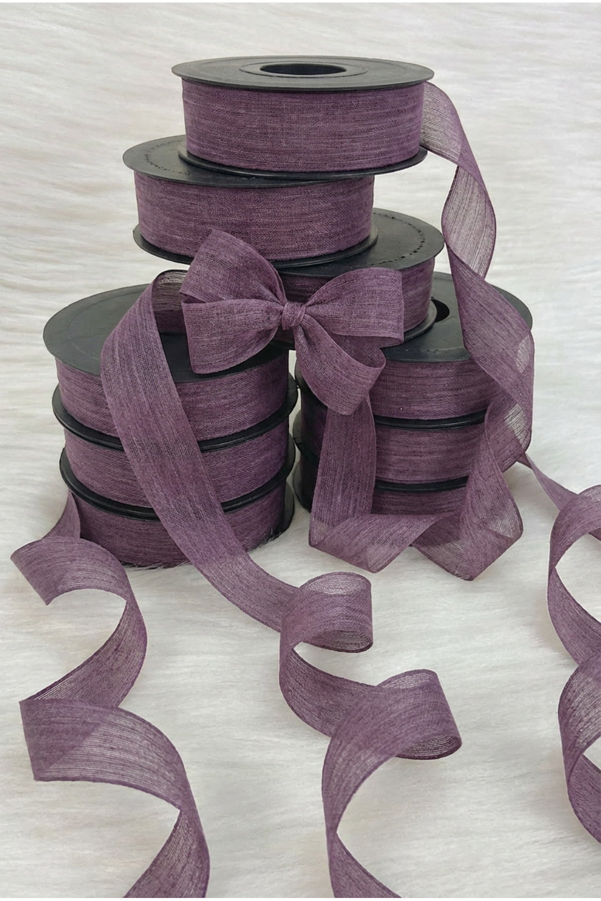 Damson Linen Nopel Ribbon 2.5 Cm 20 Meters, Bundle Dowry Special Day Gift Decoration Ribbon