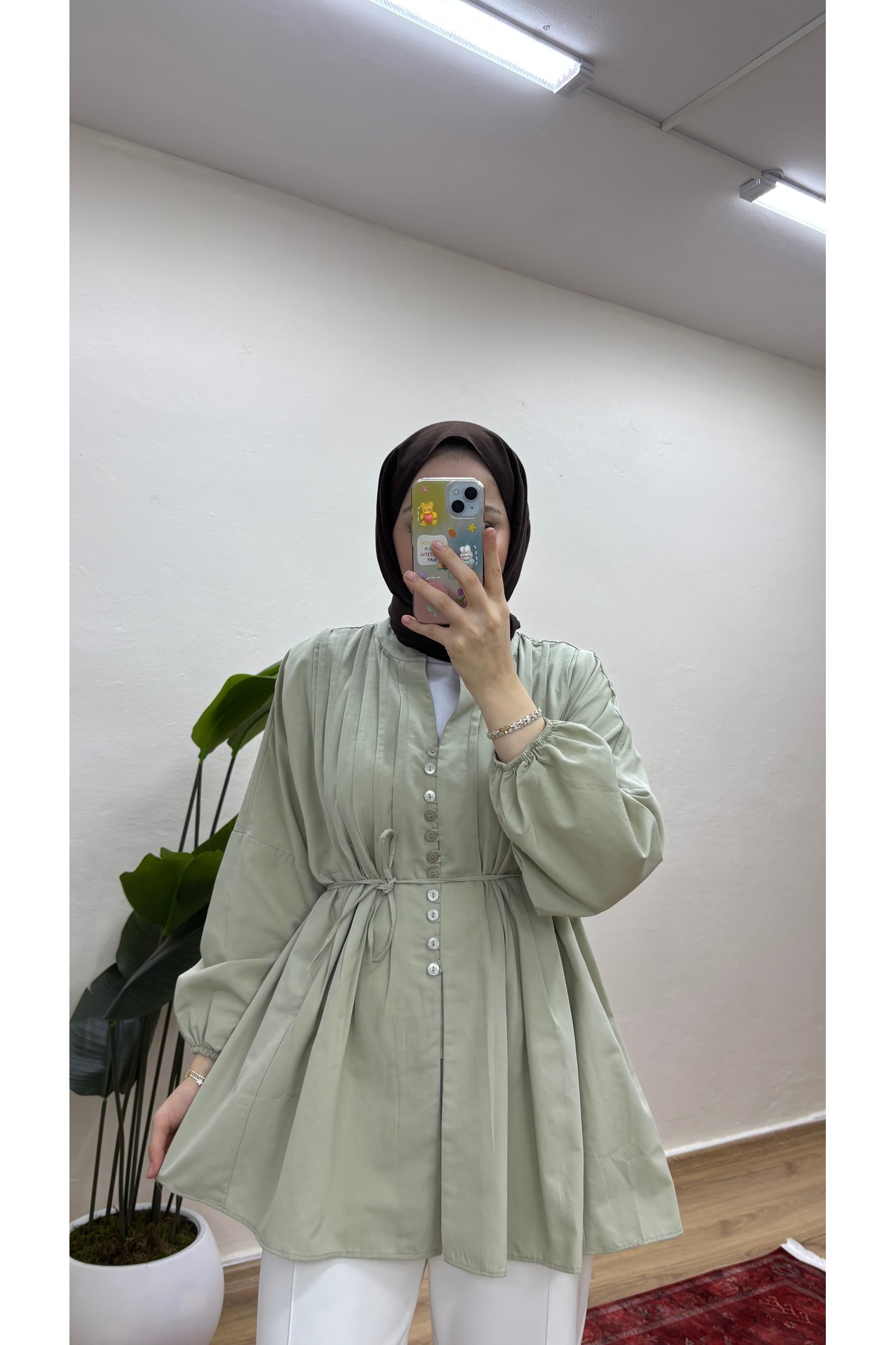 MOONSC  NERVÜRLÜ KETEN TESETTÜR GÖMLEK - Görsel 6