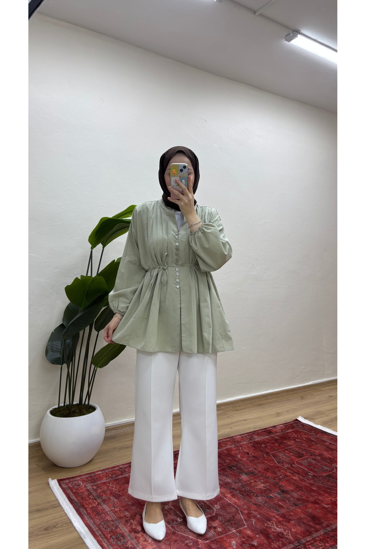 MOONSC  NERVÜRLÜ KETEN TESETTÜR GÖMLEK - Görsel 5