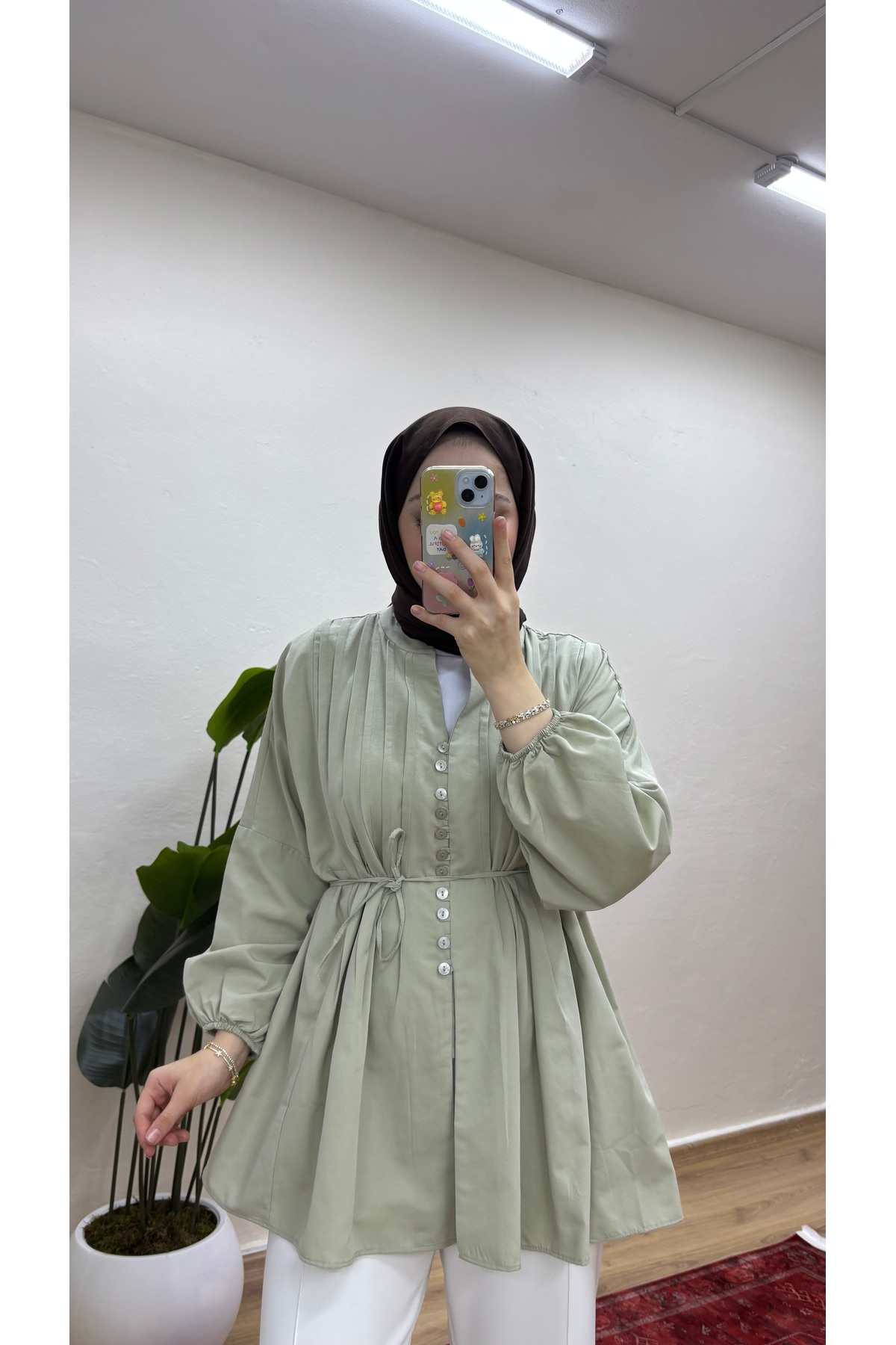 MOONSC  NERVÜRLÜ KETEN TESETTÜR GÖMLEK - Görsel 3