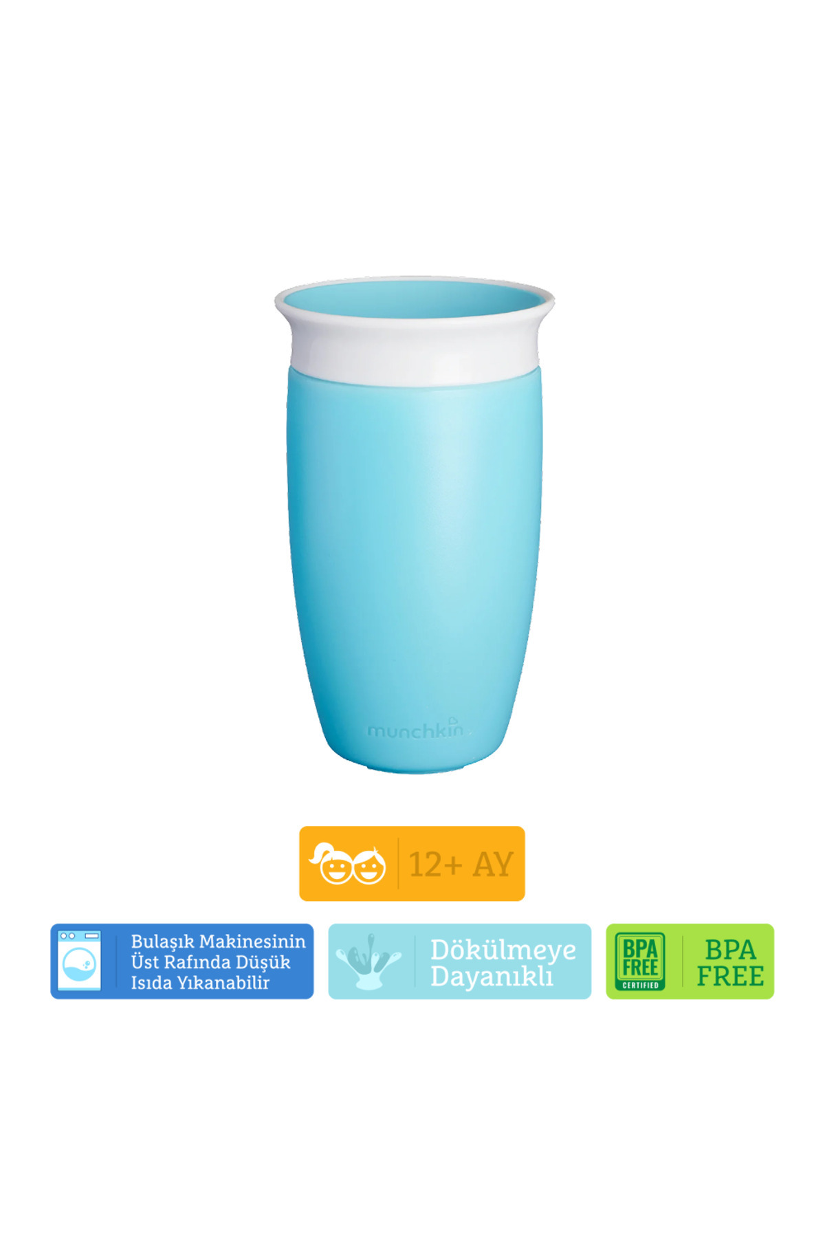 Munchkin Mucize 360° Alıştırma Bardağı, 12ay , 296ml Mavi fotoğrafı 4 (önizleme)