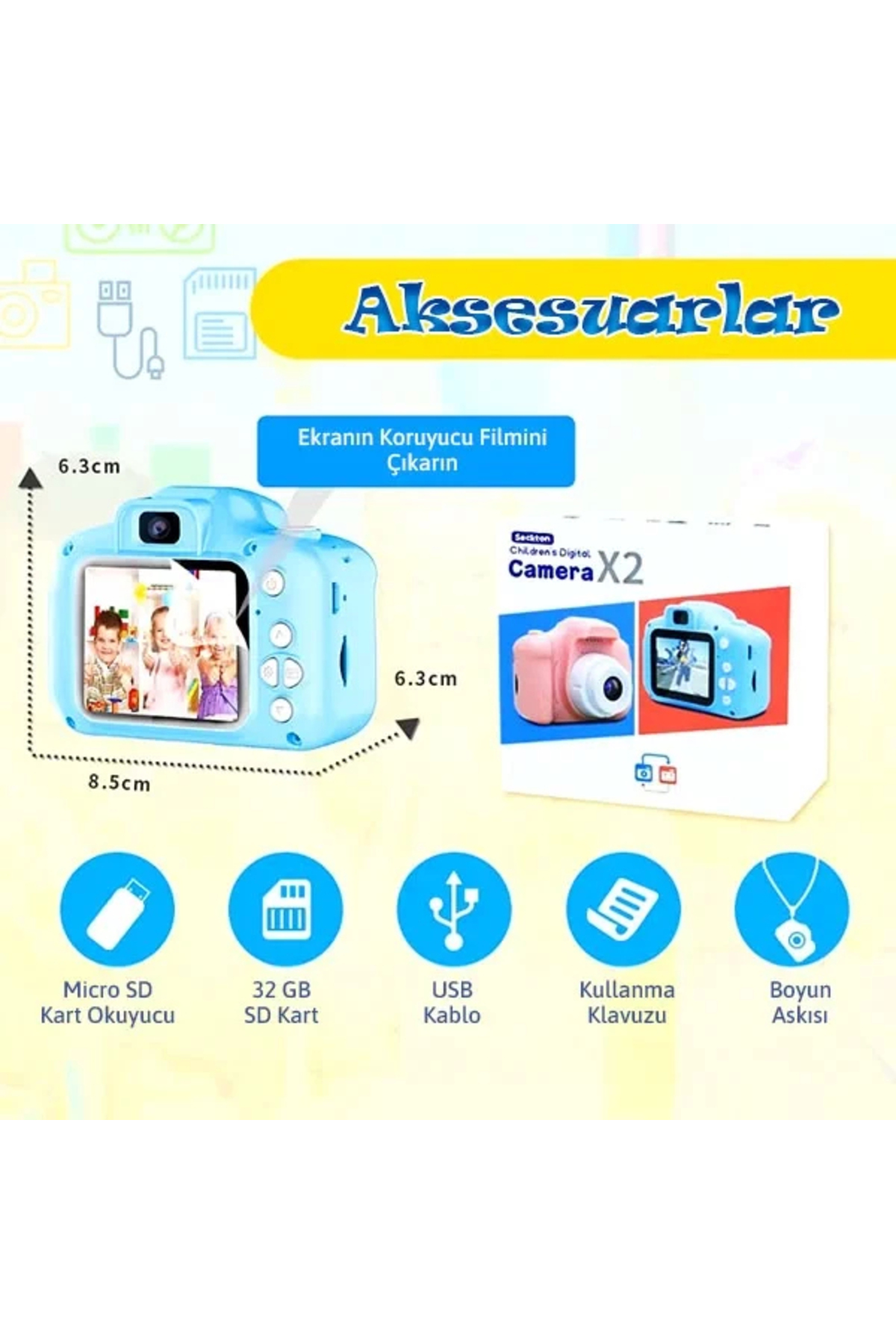 Yenimiyeni Cmr9 Çocuk Fotoğraf Makinesi 1080p Hd Mavi fotoğrafı 3 (önizleme)