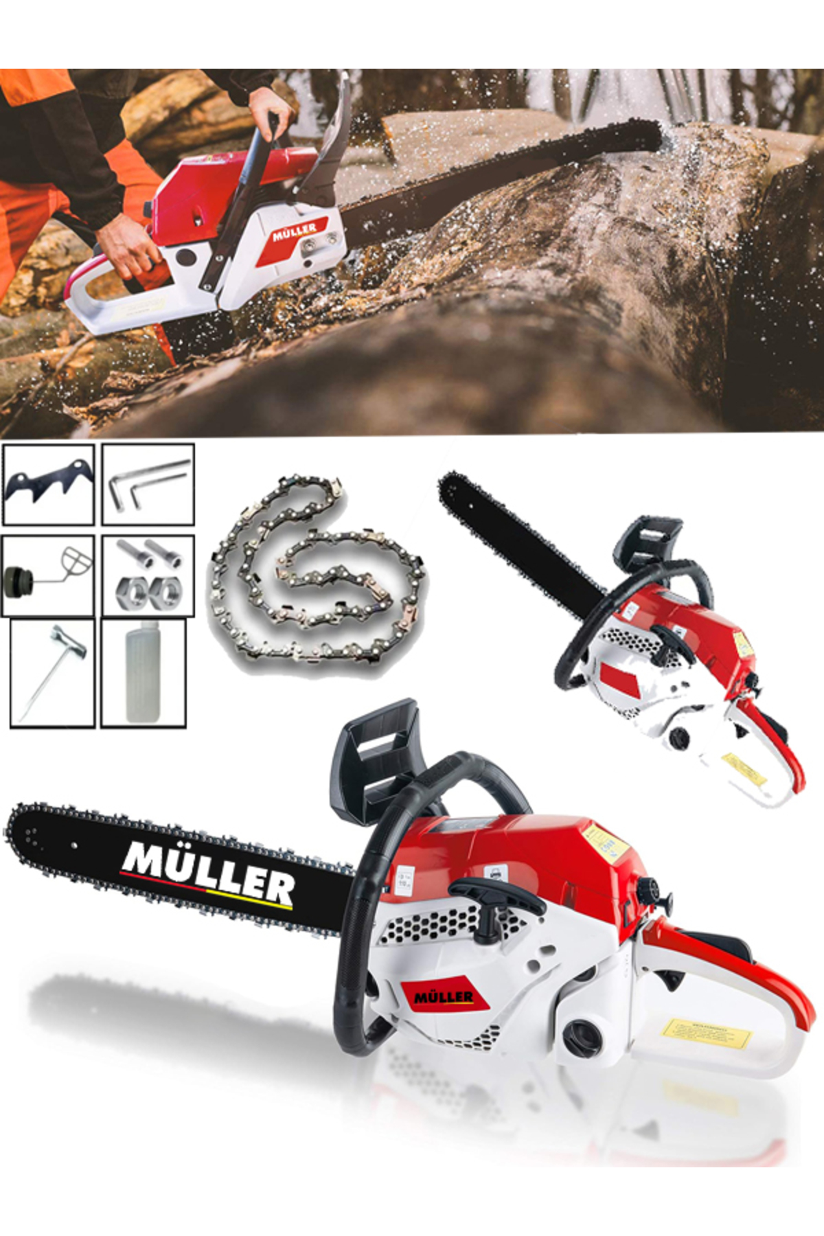 Pro Müller Alman X-Stark 16 Hp Çelik Şanzıman Benzinli Ağaç Odun