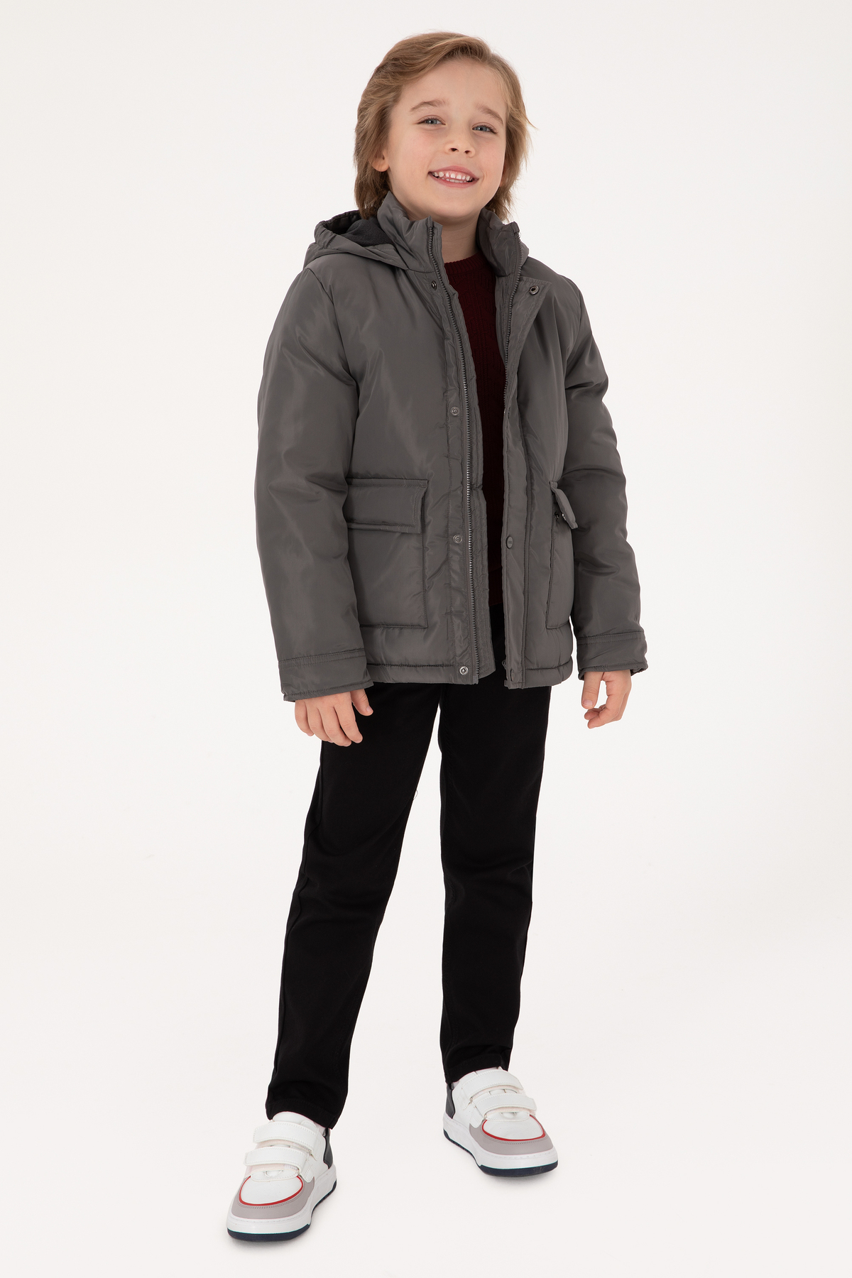 U.S. Polo Assn. Erkek Çocuk Gri Kaban 50312105-VR024 fotoğrafı 2 (önizleme)