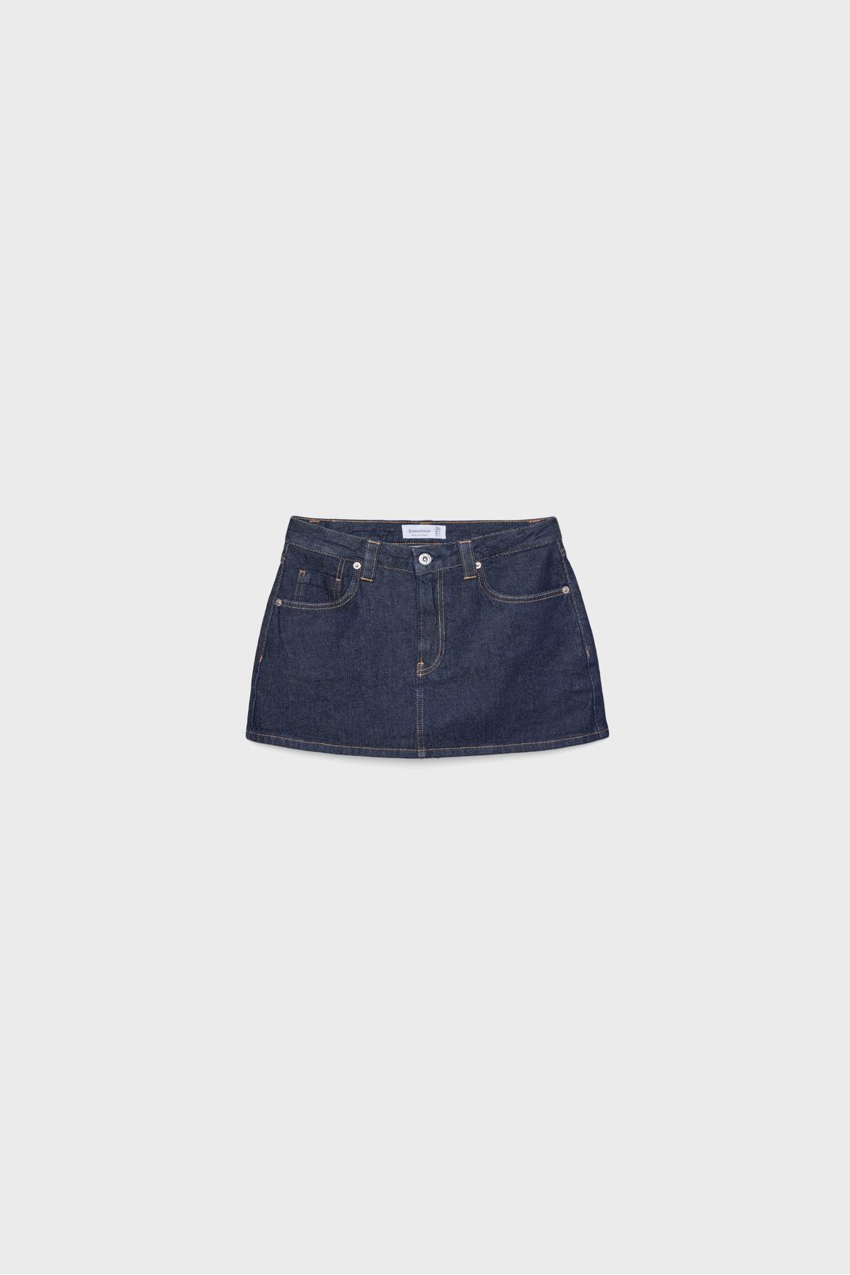 Stradivarius  D62 Denim Şort Etek - Görsel 6