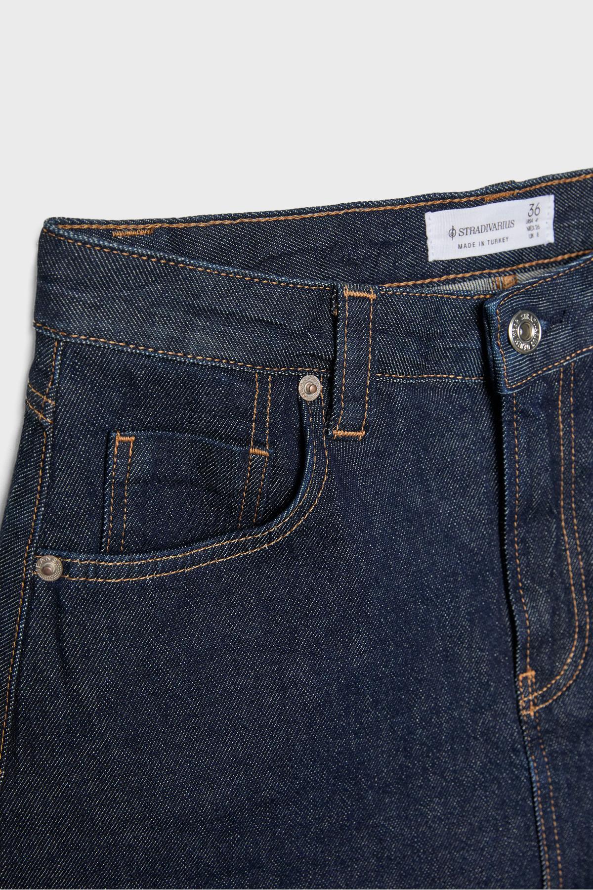 Stradivarius  D62 Denim Şort Etek - Görsel 8