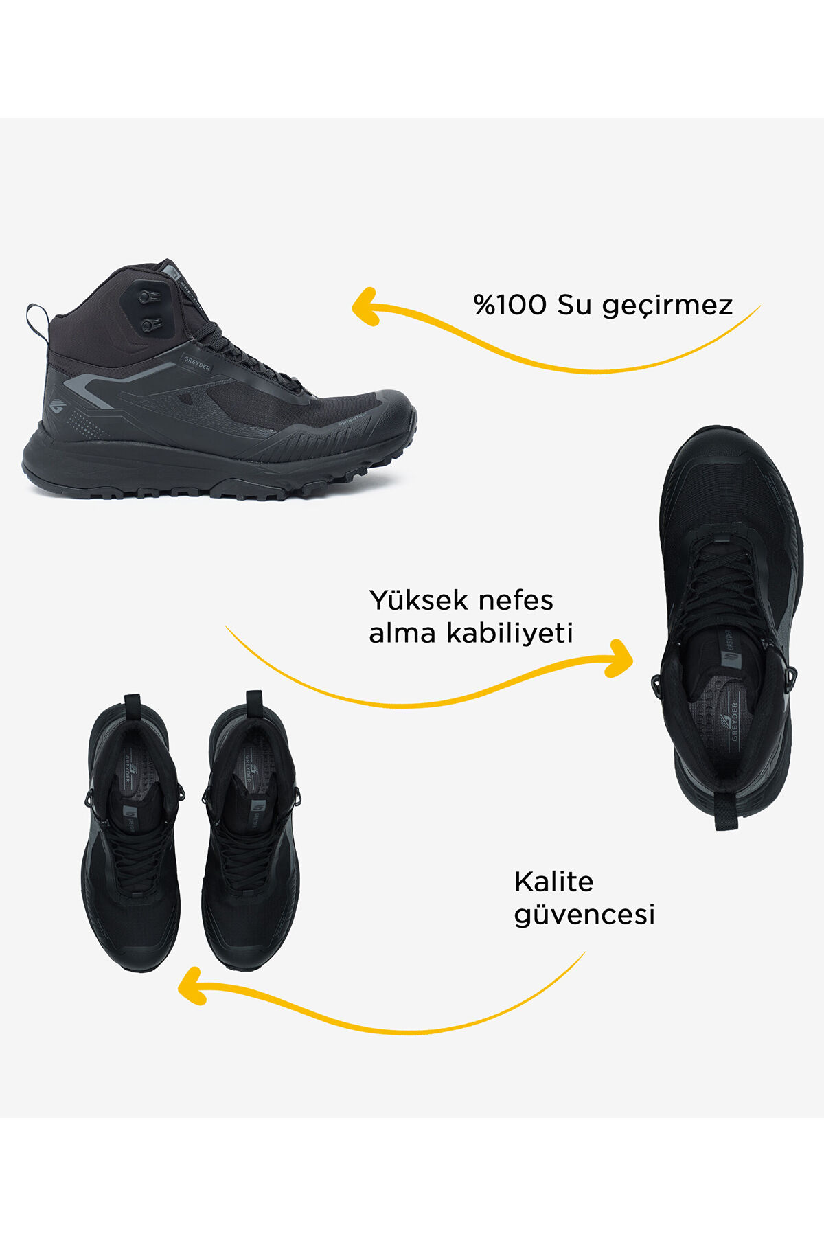 Greyder  Erkek Siyah Su Geçirmez Outdoor Bot 5K1GB18880 - Görsel 2