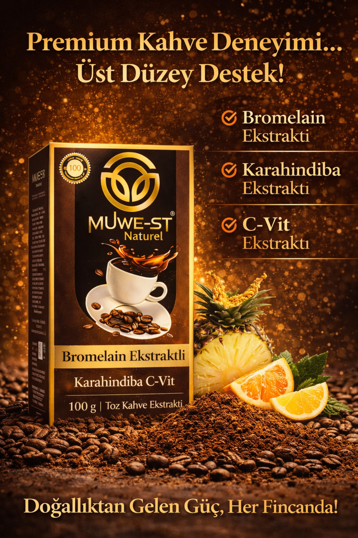 Muwest Naturel Bromelain Karahindiba C Vitamin 100 Gr