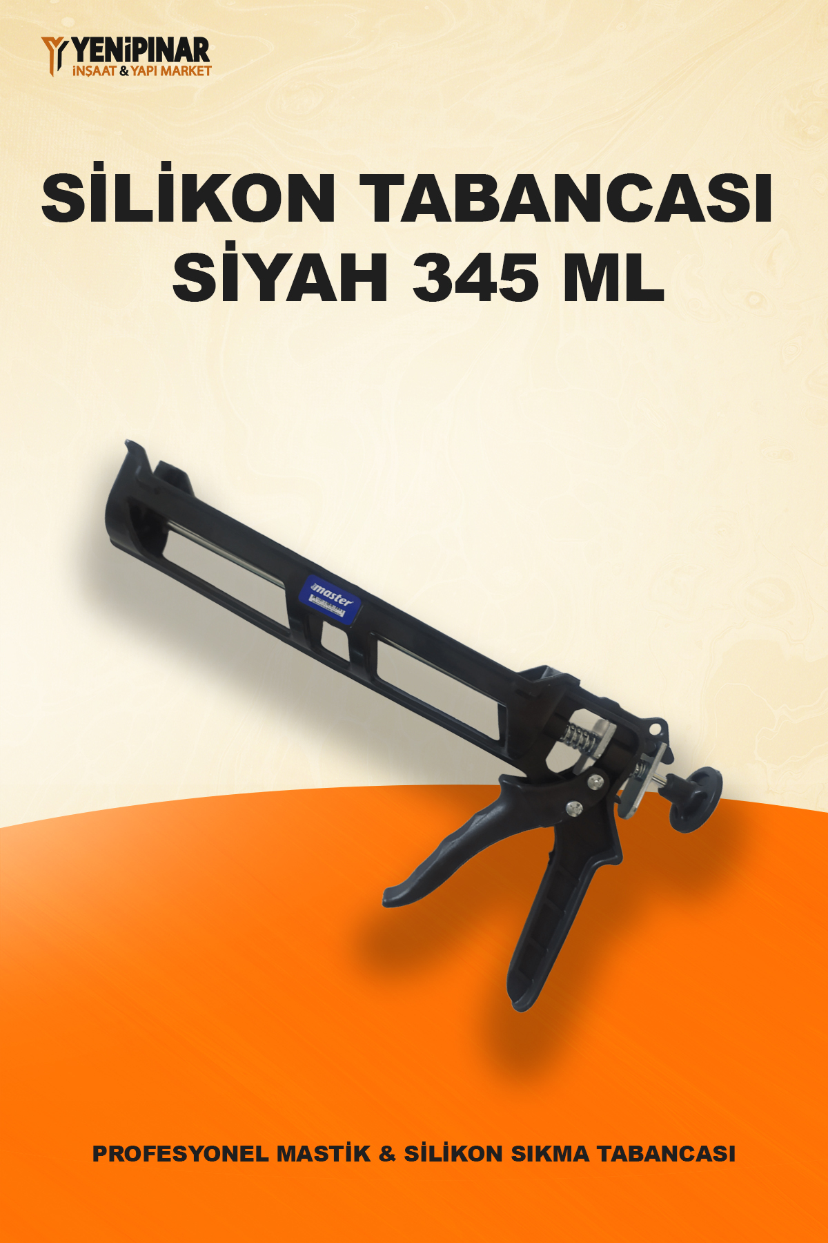 Master Silikon Tabancası Siyah 345 ML | Profesyonel Mastik & Silikon Sıkma Tabancası