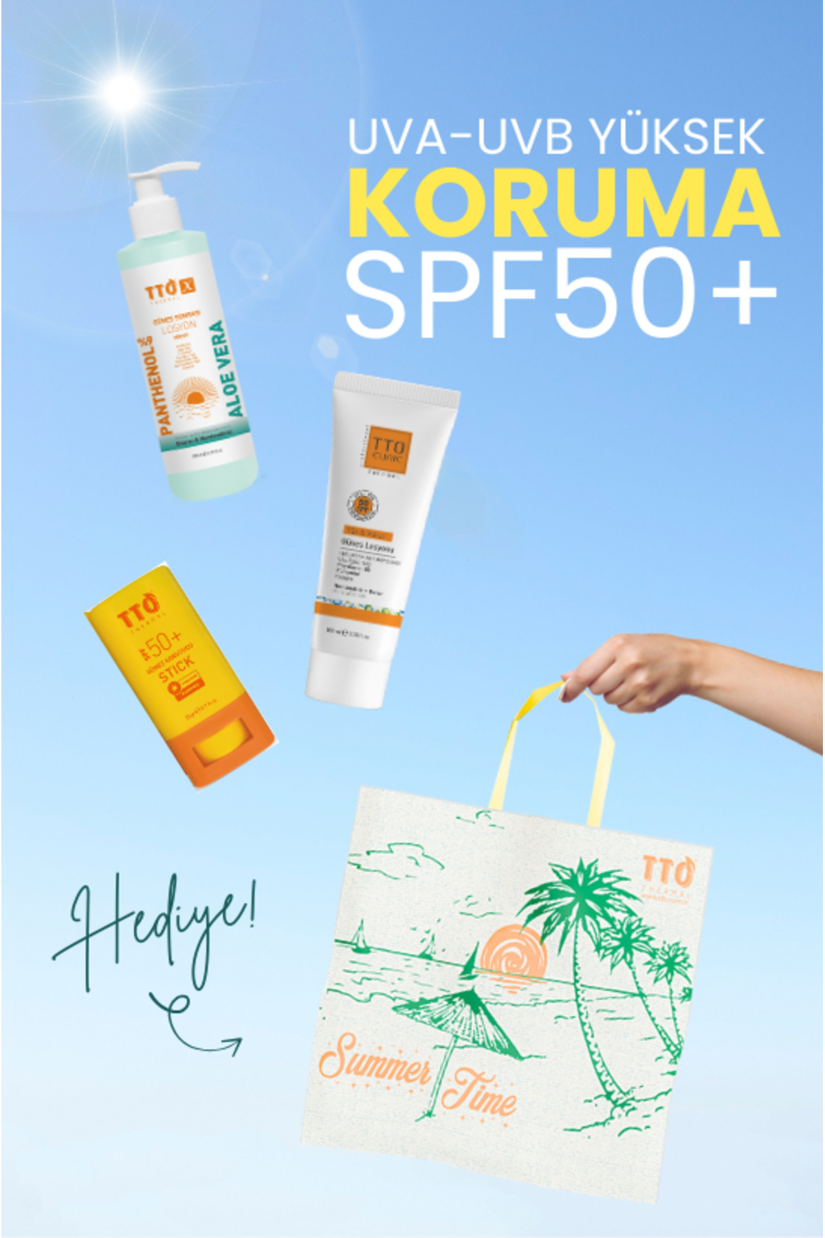 3'lü Güneş Bakım Seti SPF 50 - Güneş Kremi, Stick ve Güneş Sonrası Losyon — 8684576001580 — تصویر 2 از 6
