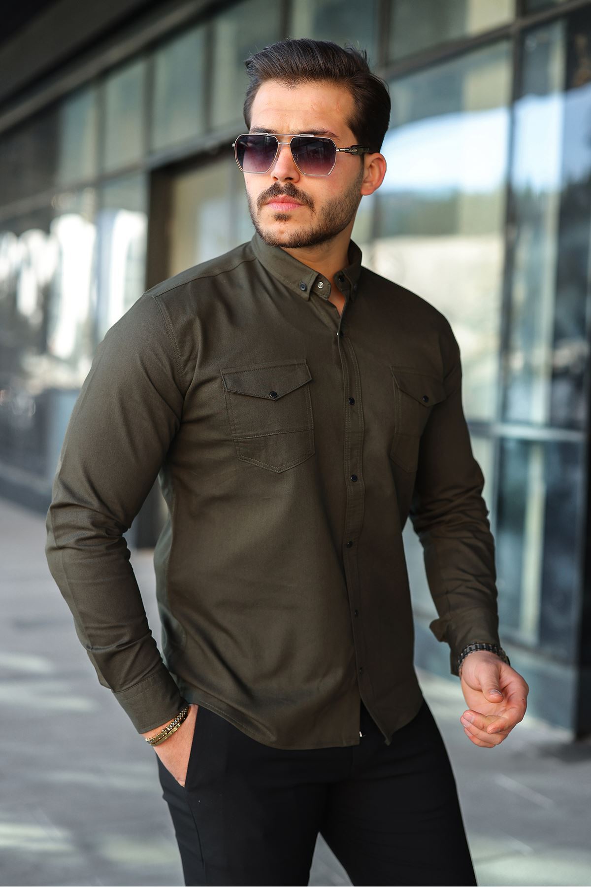 masso moda  Slim Fit Jeans - Kot Erkek Gömlek Günlük Kullanıma Uygun - Görsel 5