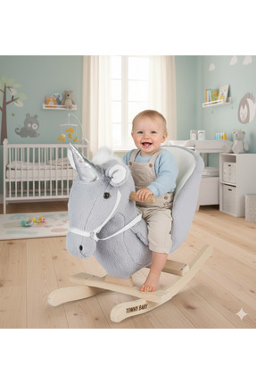 Tommybaby Egitici Peluş Sallanan At Ahsap Sallanan At UNİCORN