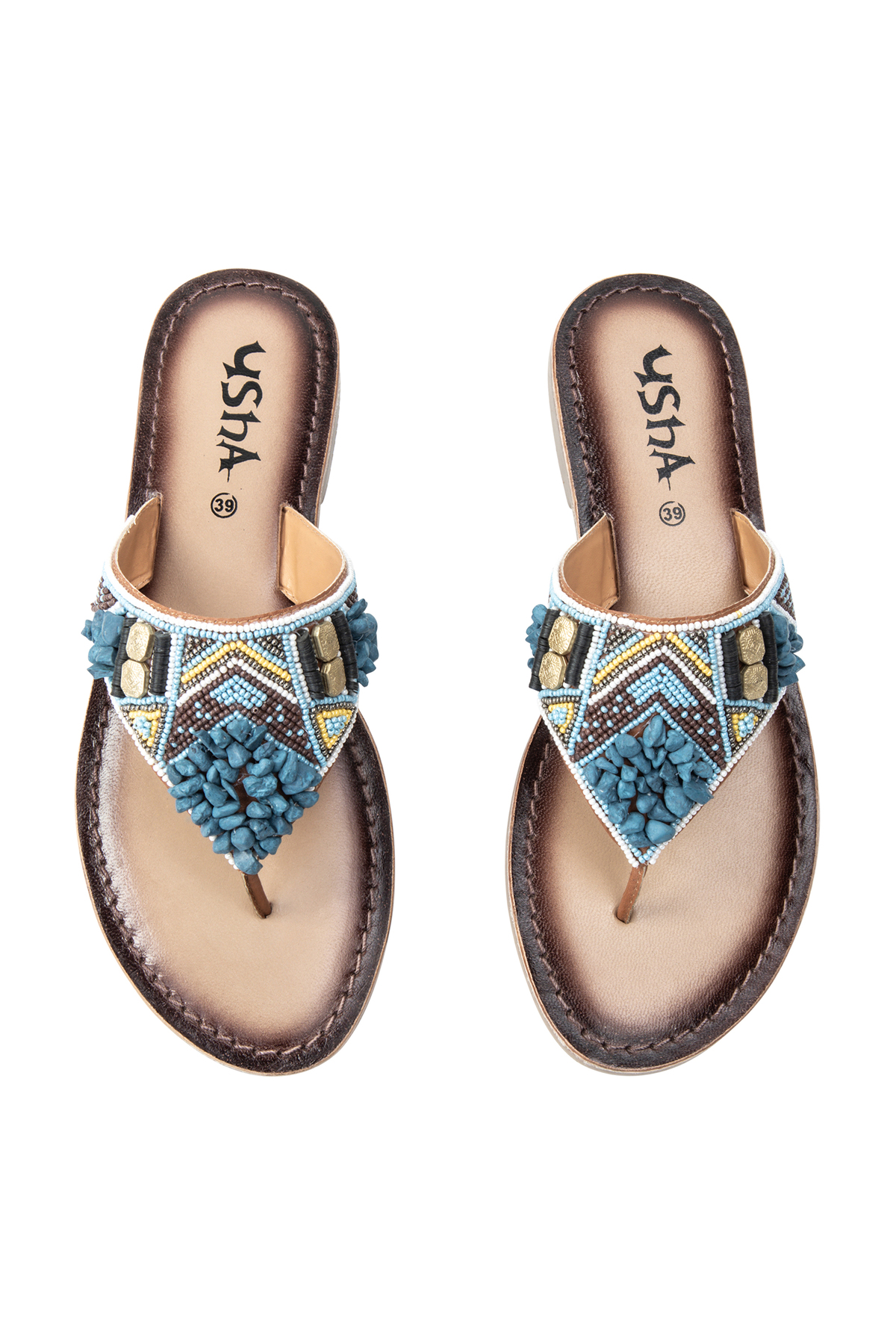 Pearl embroidery sandals