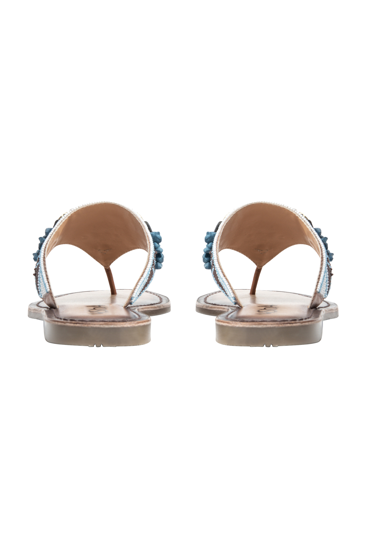 Pearl embroidery sandals