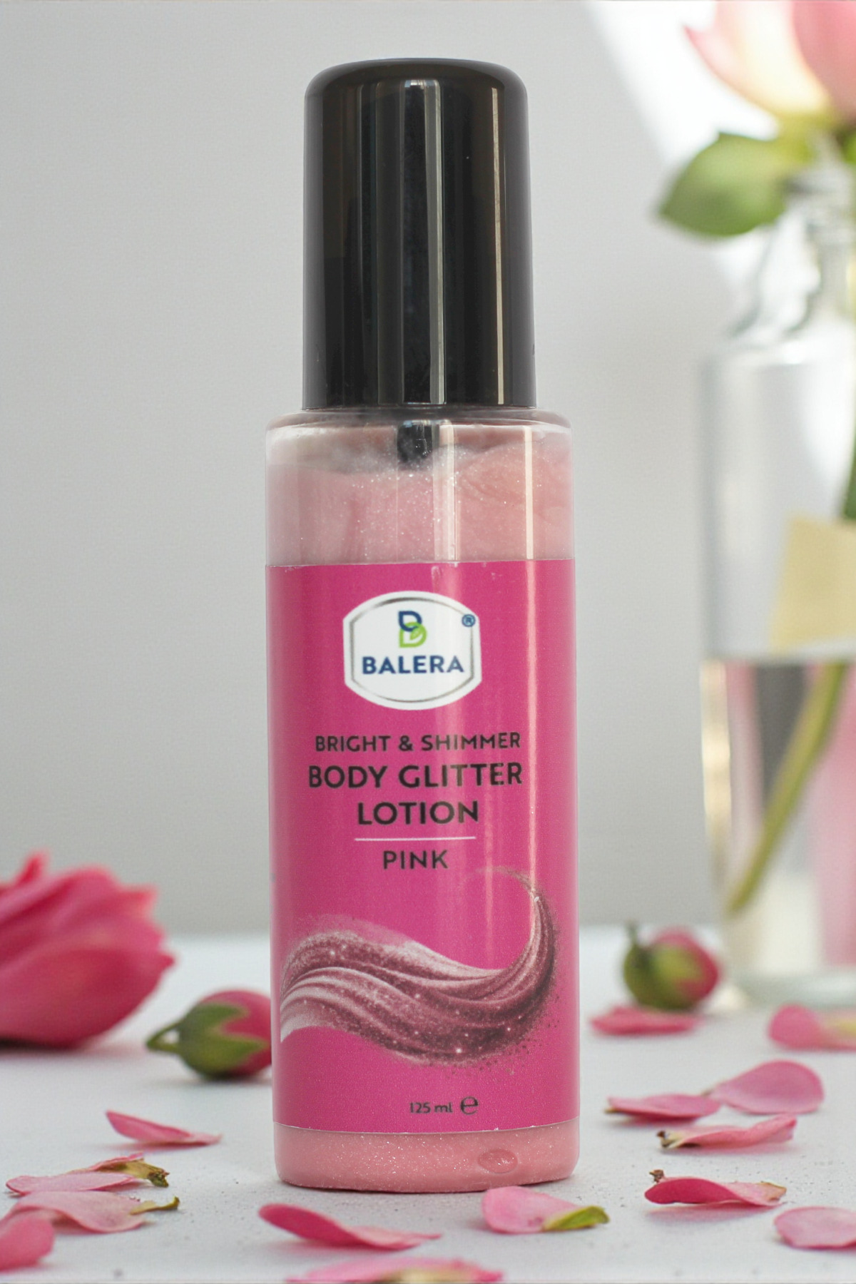 BALERA Vücut Losyonu Simli Işıltılı Uzun Süre Kalıcı Koku Nemlendiricili Pembe Sim 125 ml — pinklotion
