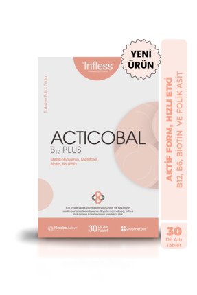 infless Acticobal B12 Plus – Metilkobalamin, Folik Asit, Biotin, B6 İçeren 30...
