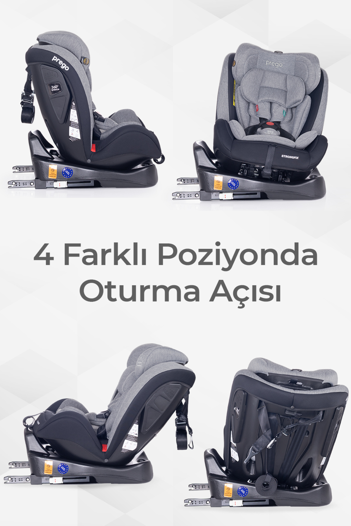 Prego Strongfix 360 Derece Dönebilen 0-36 Kg İsofixli Oto Koltuğu 4088 fotoğrafı 2 (önizleme)