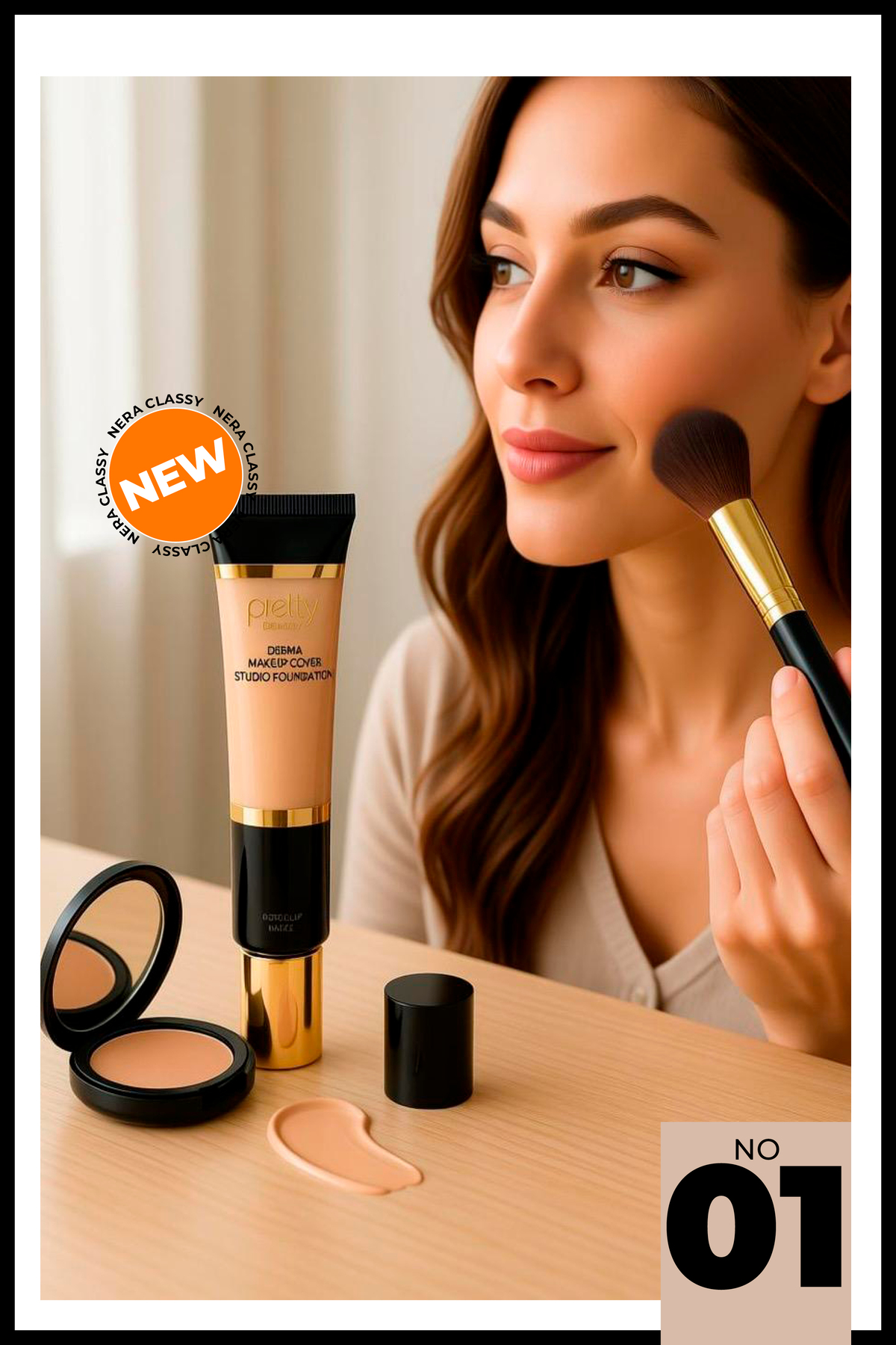 GXMPRO Pretty Beauty Derma Makeup Cover Studio Foundation, Yüksek Yoğun Kapatıcı Fondöten, Porselen Fondöten
