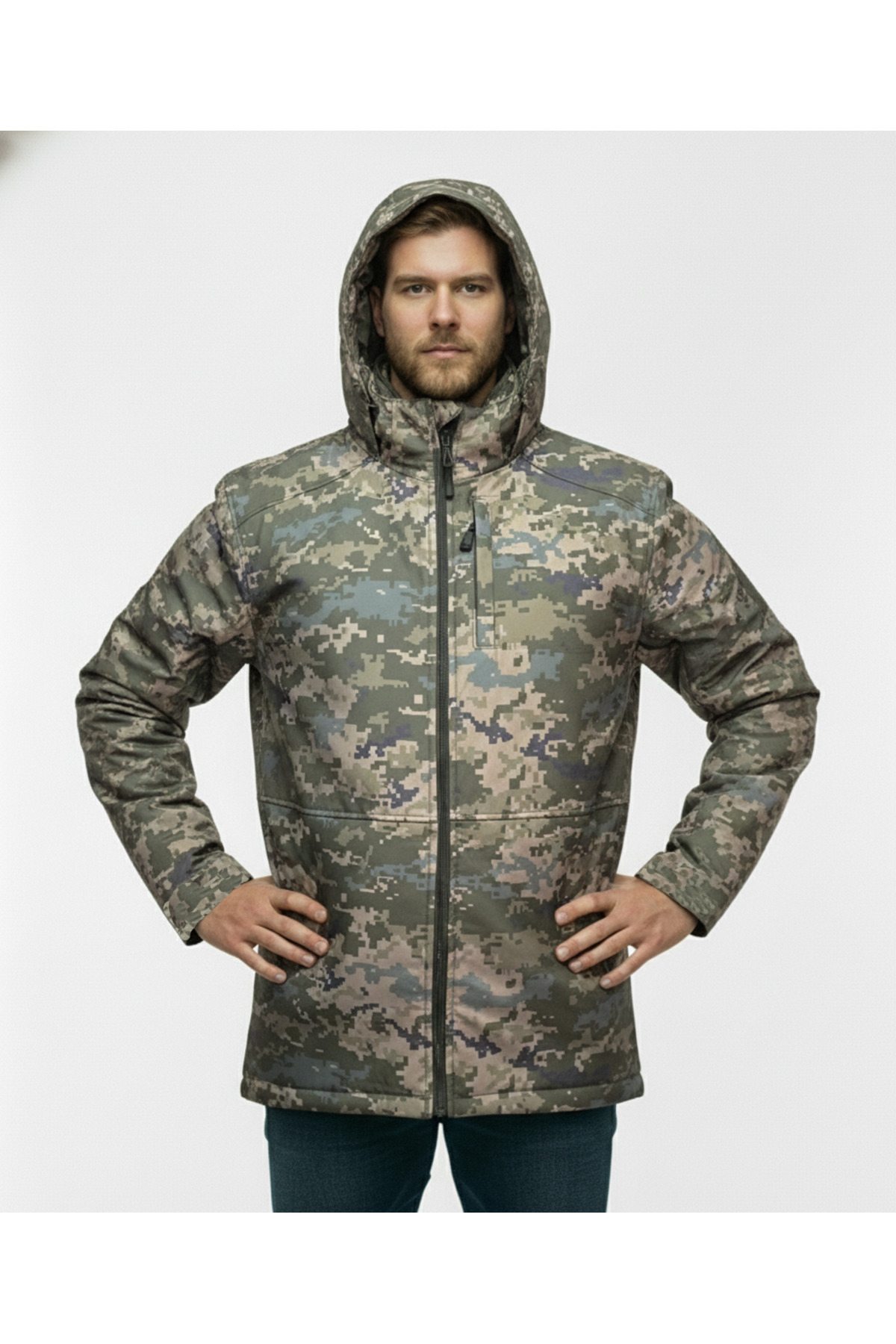 Lifeguard Büyük Beden Softshell Su Geçirmez Kapuşonlu Erkek Kaban 3XL-8L görsel 3