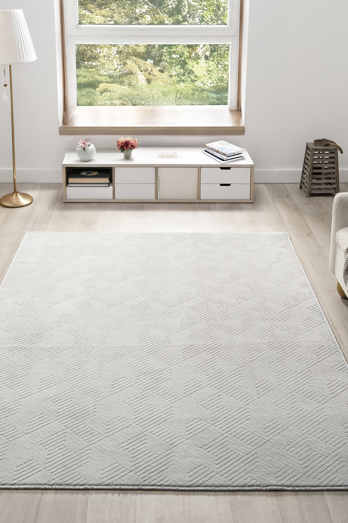 Relief Carpet Anti-Slip Based Washable Gray Aden Living Room Kitchen Corridor Runway Cutting Carpet