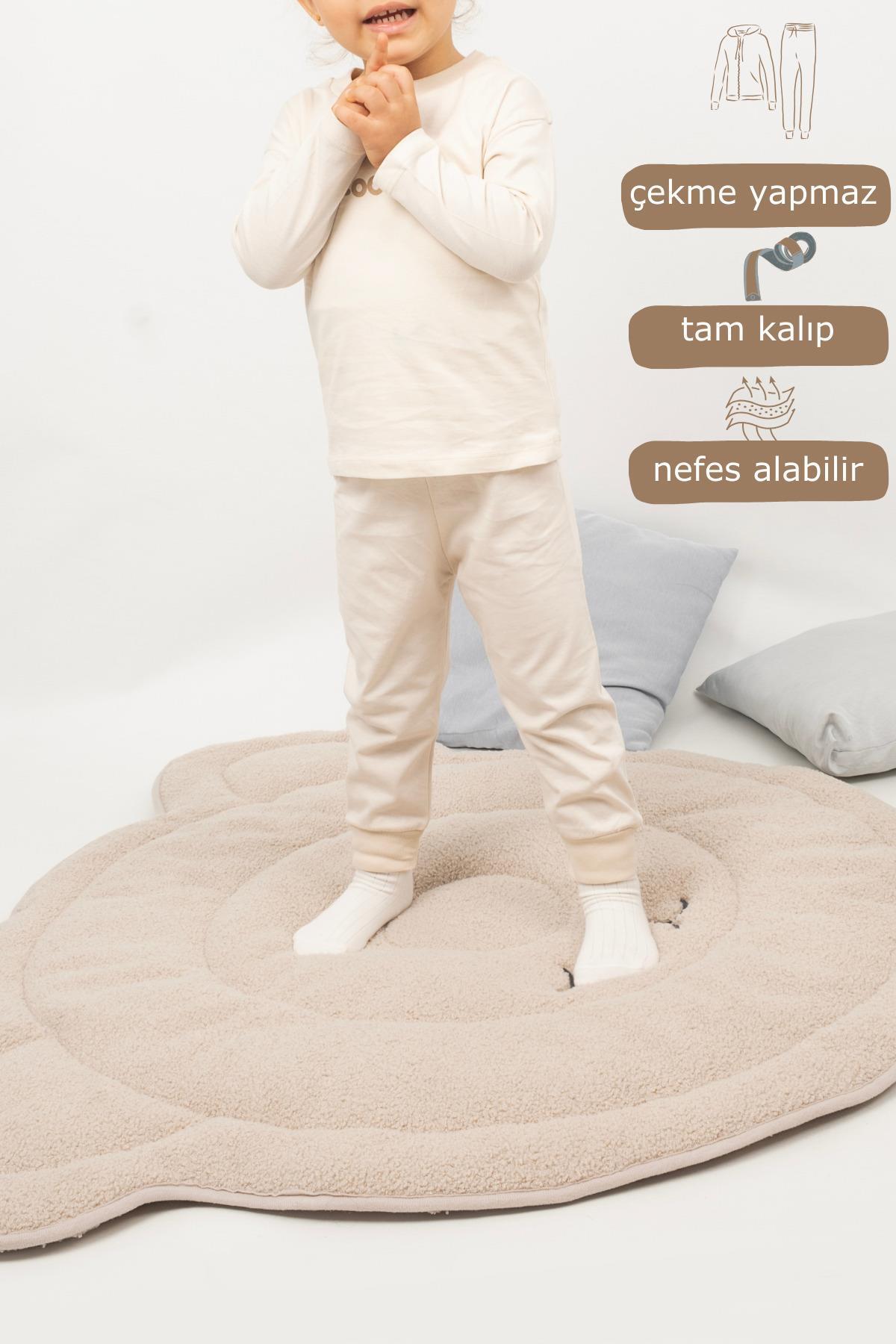 Vauva Kız Erkek Çocuk Pijama Takımı Uzun Kollu %100 Pamuklu Pijama Takımı fotoğrafı 3 (önizleme)