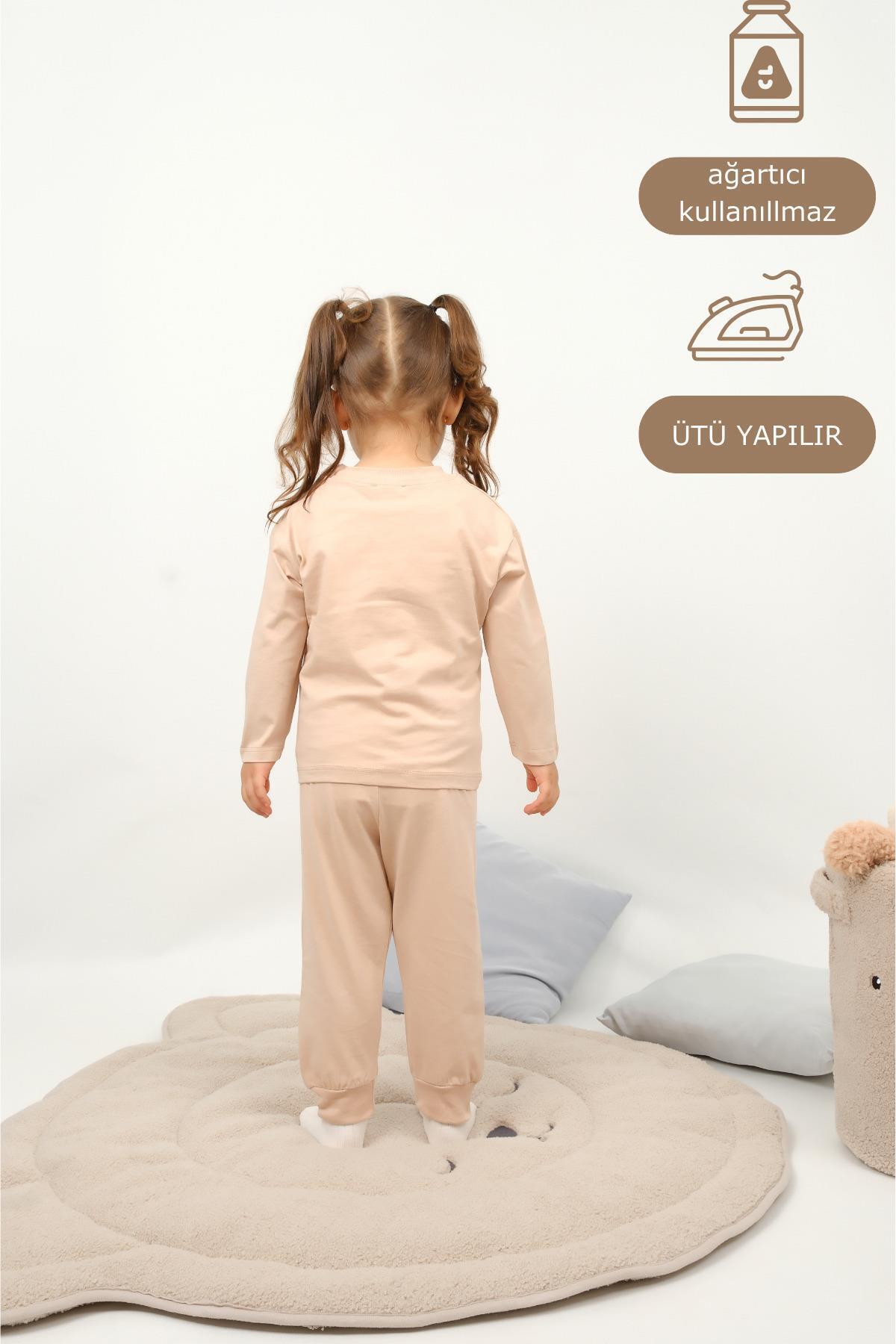 Vauva Kız Erkek Çocuk Pijama Takımı Uzun Kollu %100 Pamuklu Pijama Takımı fotoğrafı 5 (önizleme)