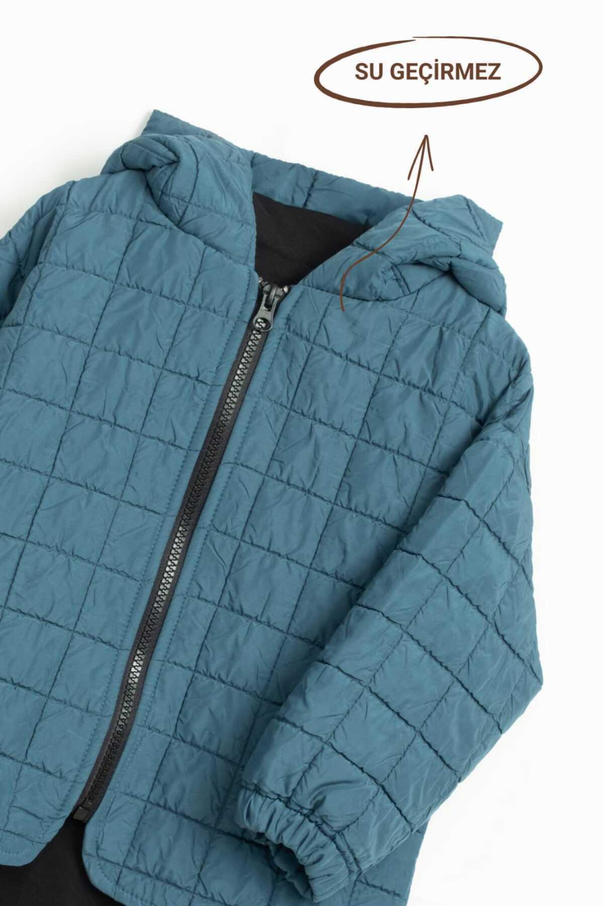 Vauva Çocuk Mont Kız Erkek Su Geçirmez Astarlı Mont-Yağmurluk fotoğrafı 2 (önizleme)