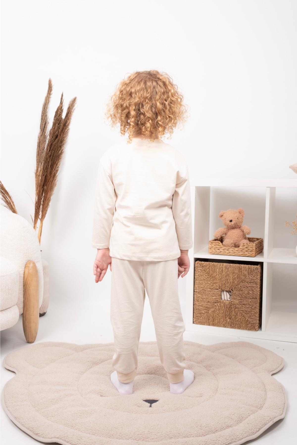 Vauva Kız Erkek Çocuk Pijama Takımı Uzun Kollu %100 Pamuklu Pijama Takımı fotoğrafı 4 (önizleme)