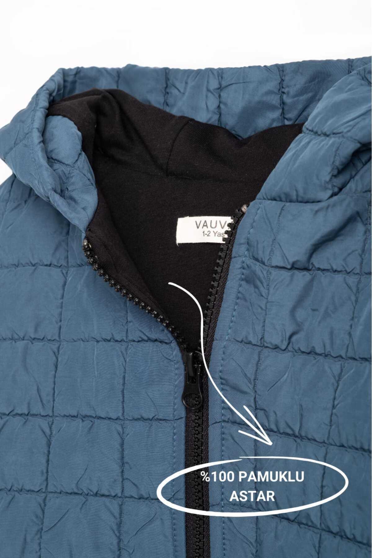 Vauva Çocuk Mont Kız Erkek Su Geçirmez Astarlı Mont-Yağmurluk fotoğrafı 3 (önizleme)