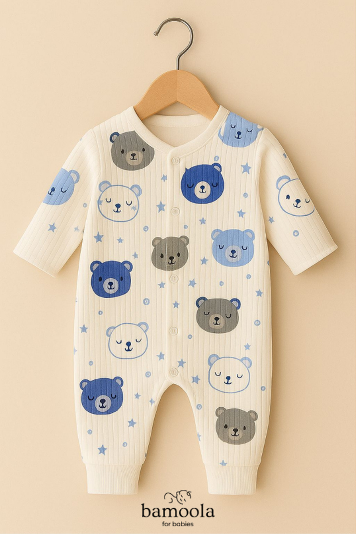 Bamoola %100 Organik Meyve - Hayvan Desenli 3'lü Tulum Pamuklu fotoğrafı 3 (önizleme)