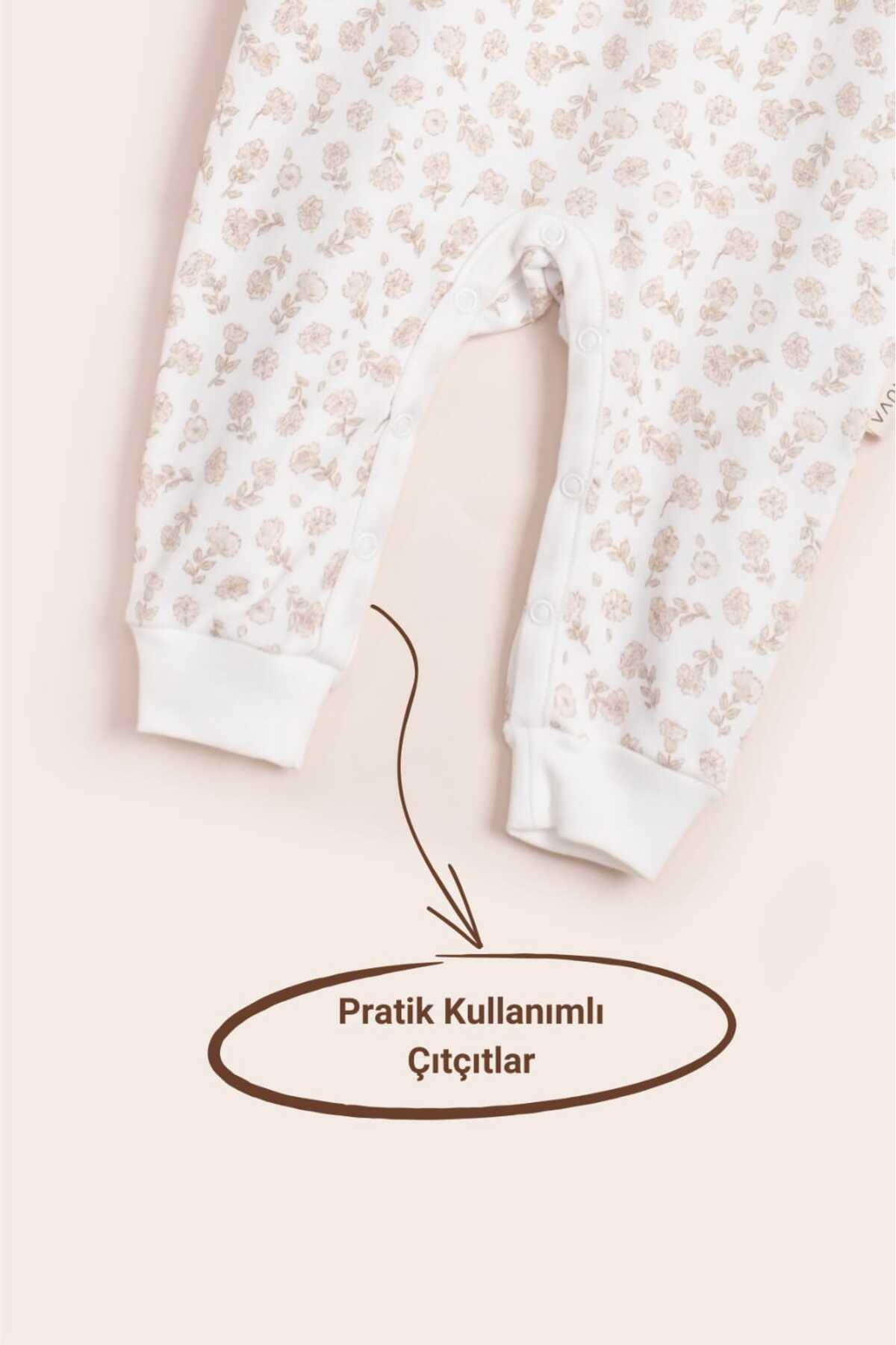 Vauva Kız Erkek Bebek Çocuk Tulum Uzun Kollu Çıtçıtlı Unisex fotoğrafı 3 (önizleme)