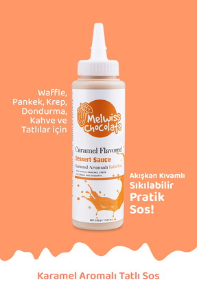Melwiss Chocolate Karamel Aromalı Tatlı Sos 330 gr - Waffle & Krep & Pankek Sosu