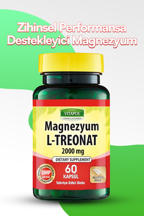 Vitapol Magnezyum L-treonat 2000 Mg 60 Vegan Kapsül Magnesium L-treonate
