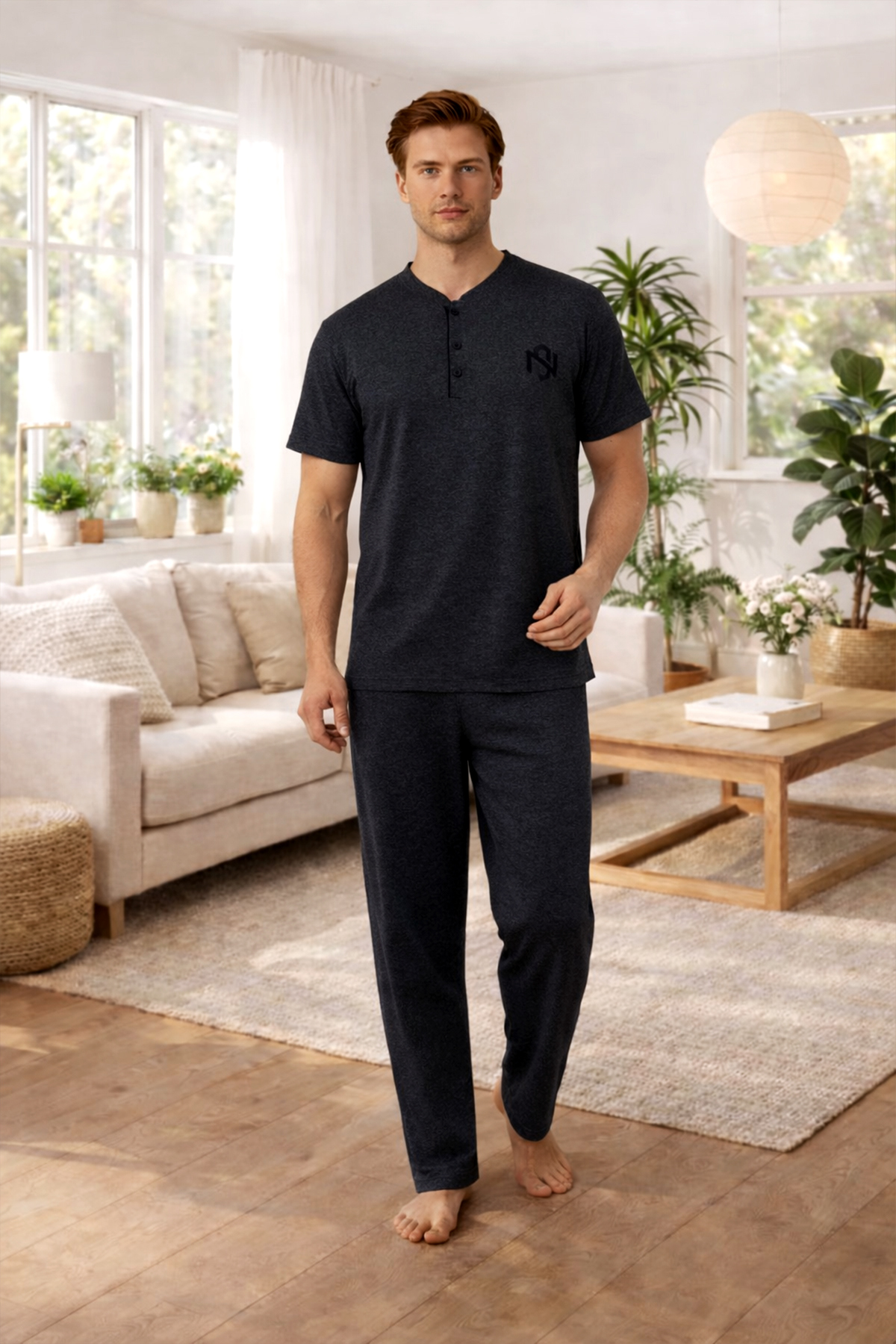 Nisanca  3 Parça Erkek Pamuk Pijama Takımı- Babalar Günü Hediyesi - Görsel 5