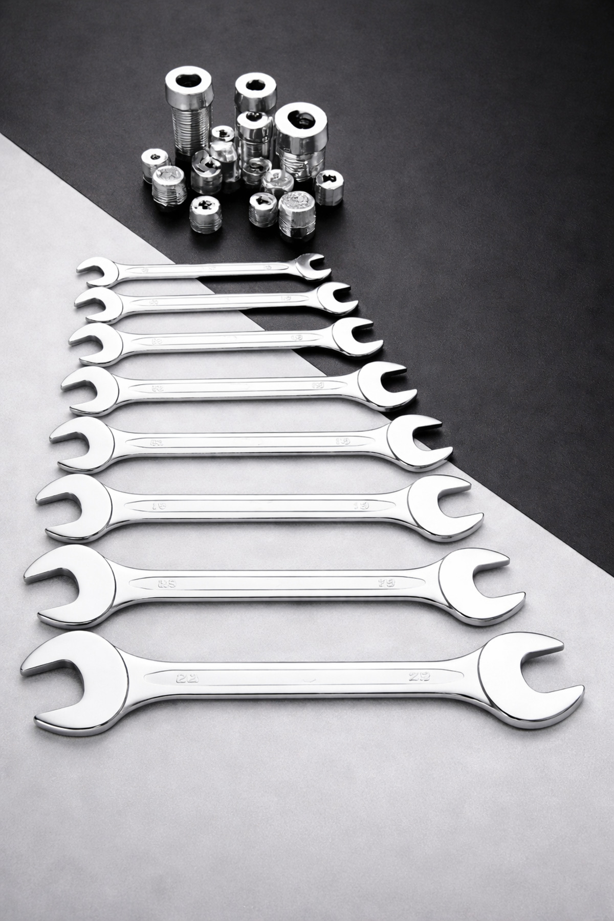 なーの　2脚セット SENBANG 8 Parça Açık Ağız Anahtar Takımı – Chrome Vanadyum Çelik