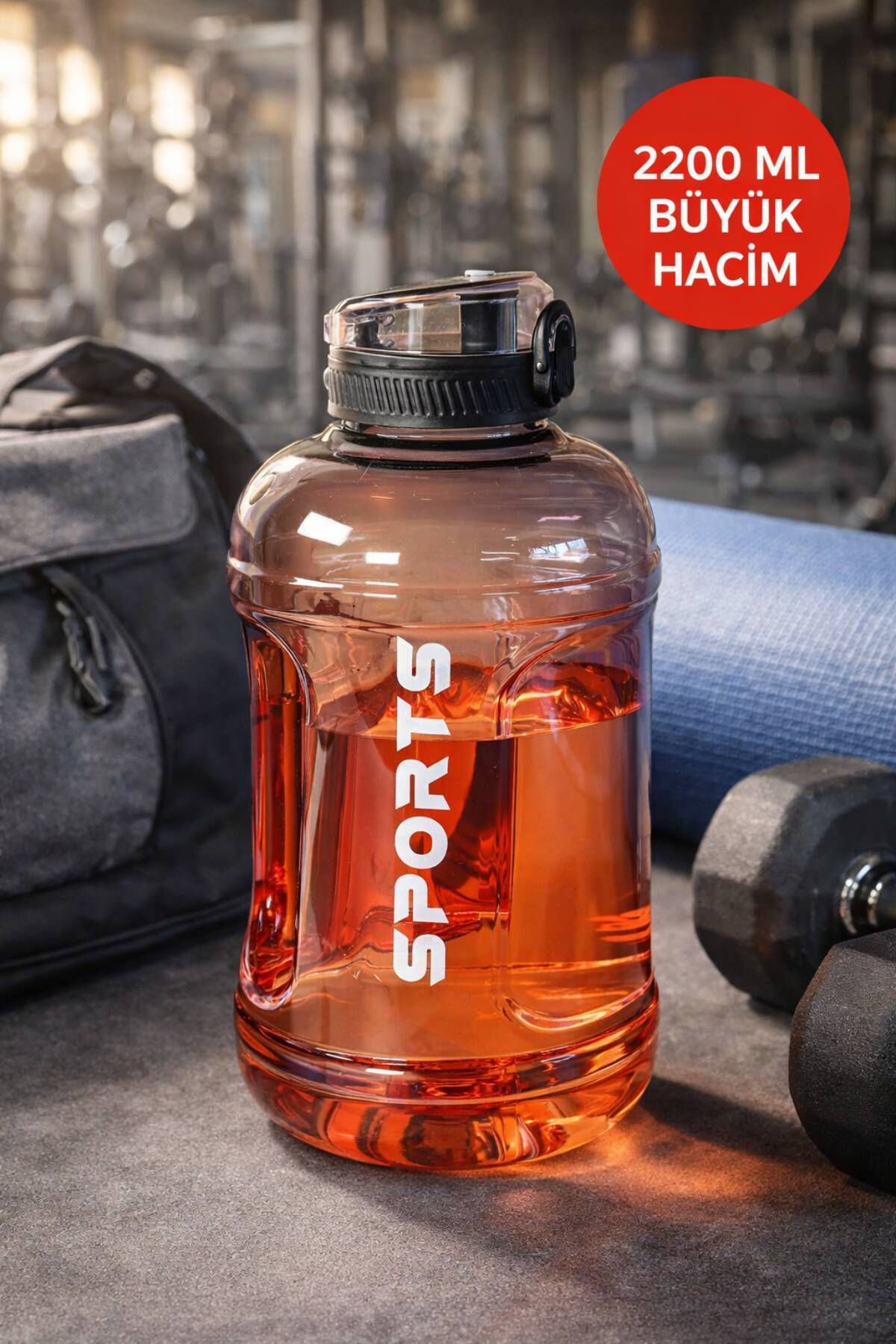 Open Home Concept Kırmızı Siyah Damacana Suluk Matara 2,2 Litre