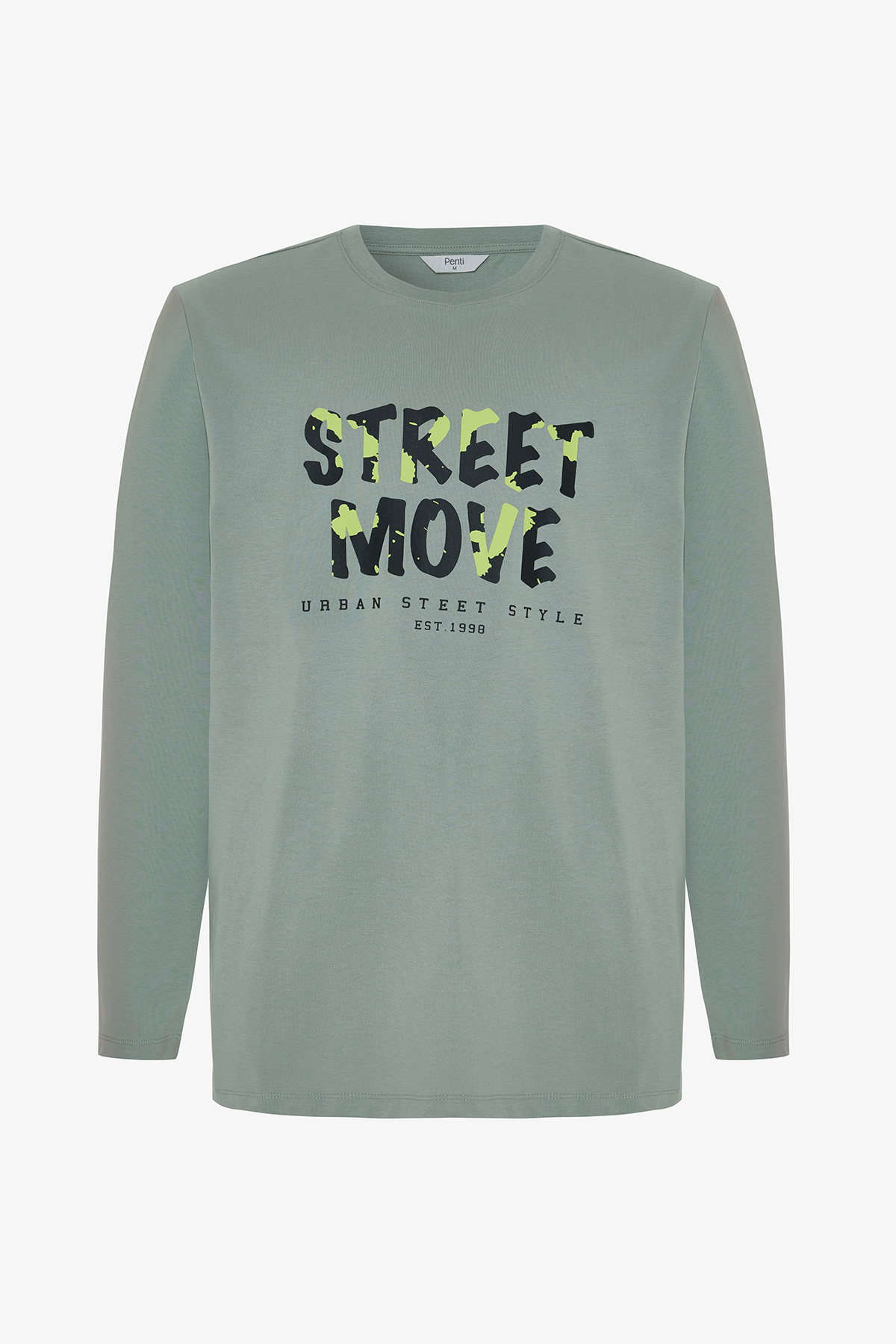 Penti Move Erkek Slogan Baskılı Uzun Kollu Pamuklu Pijama Takımı görsel 5